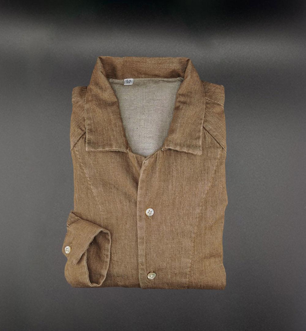 Camicia GIANGI X OFFICINE uomo RAGLAN DENIM BROWN RAGLAN DENIM BROWN GIANGI