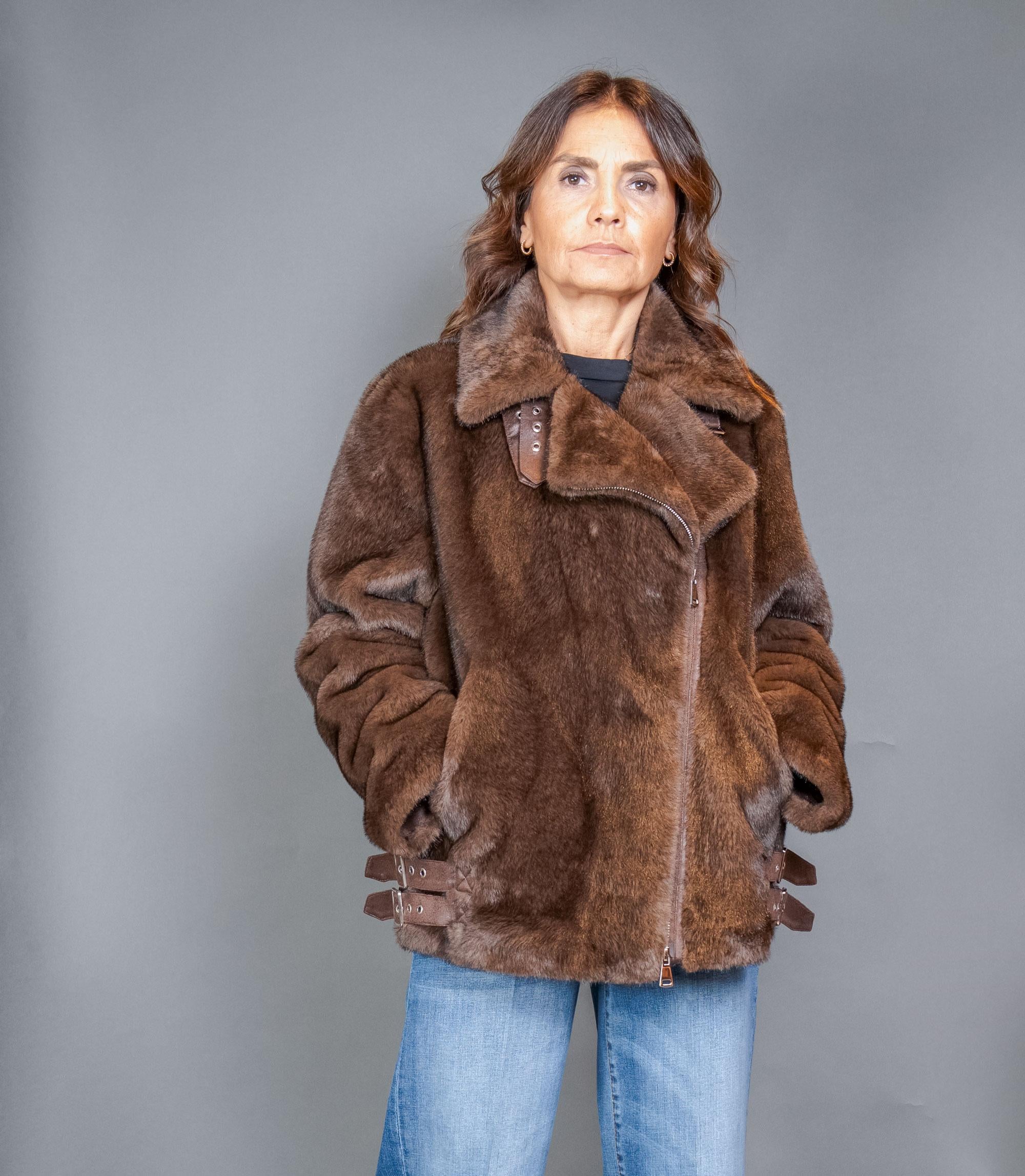 Pelliccia BULLY donna 7221 Testa di moro 7221 BIKER BULLY