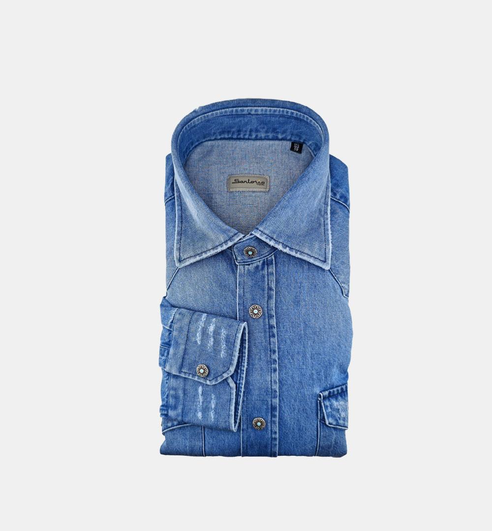 Camicia Sartorio uomo Texas denim medio TEXAS 29650202 SARTORIO