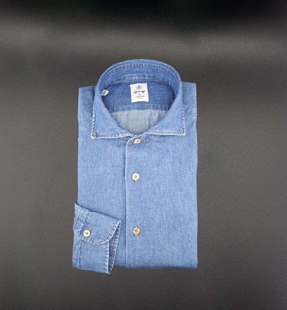 CAMICIA GIANGI X OFFICINE UOMO 704 01 DENIM MEDIO 704 01 DENIM MEDIO GIANGI