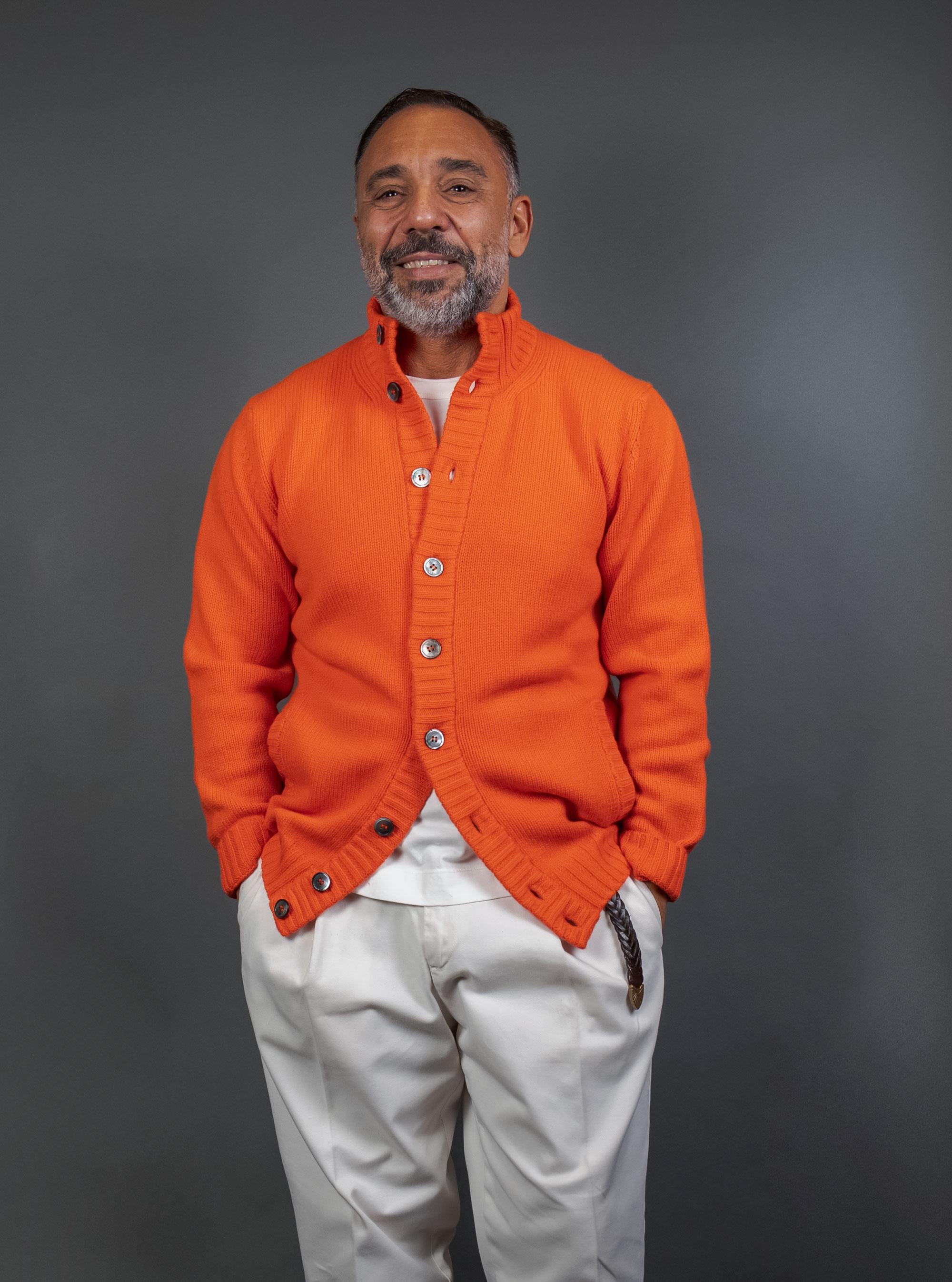 Cardigan Della Ciana uomo 18576 Arancione 18576 CAROTA Della Ciana