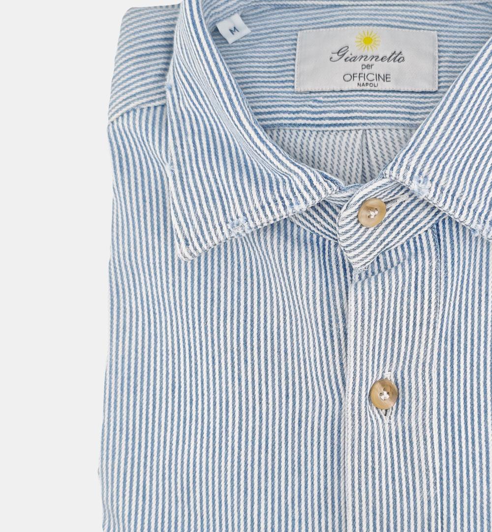 Camicia Giannetto Portofino uomo 61386 bianca celeste CAMICIA 61386 2254 47 A SANFORT