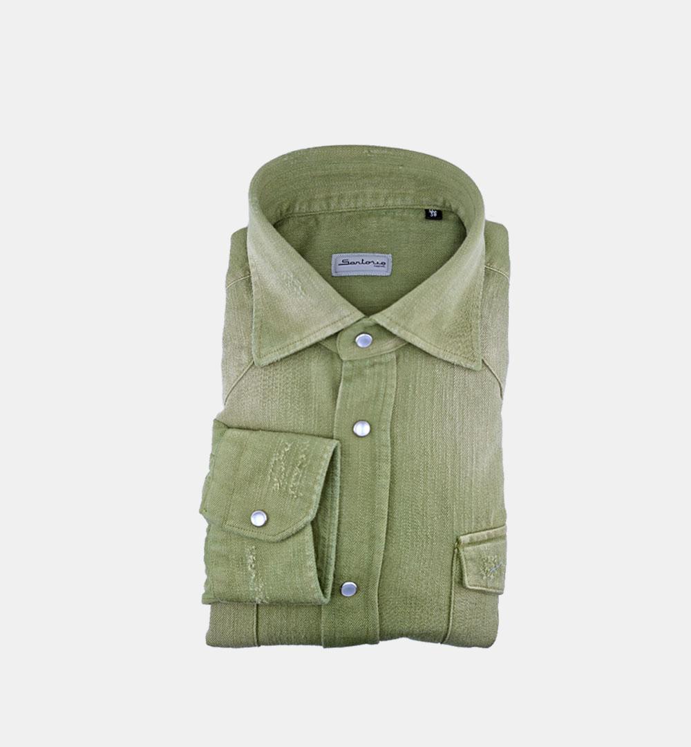 Camicia Sartorio uomo Texas verde oliva TEXAS 445919003 SARTORIO