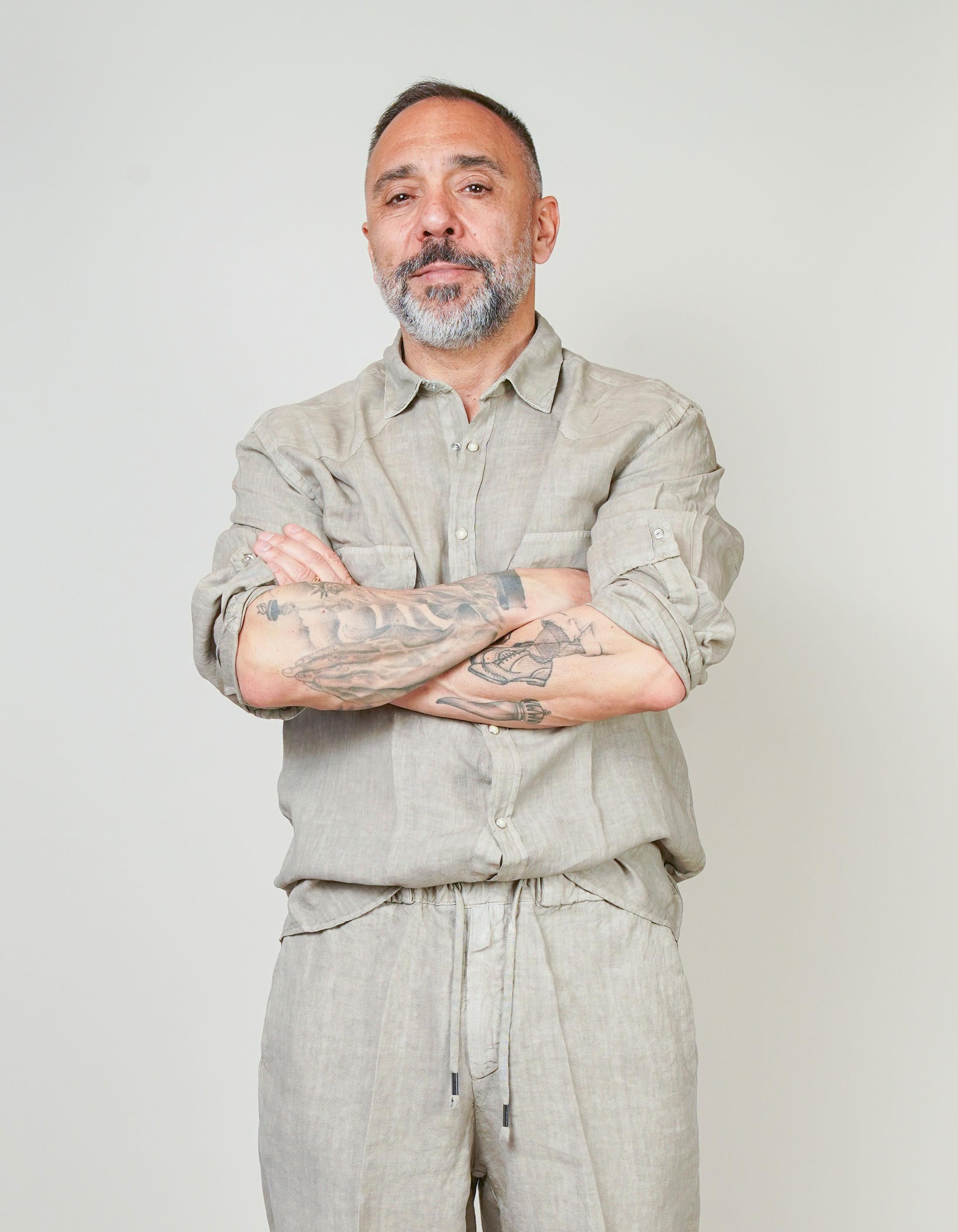 Camicia Inlinum uomo Marck baia fango MARCK BAIA CIL02 FANGO INLINUM