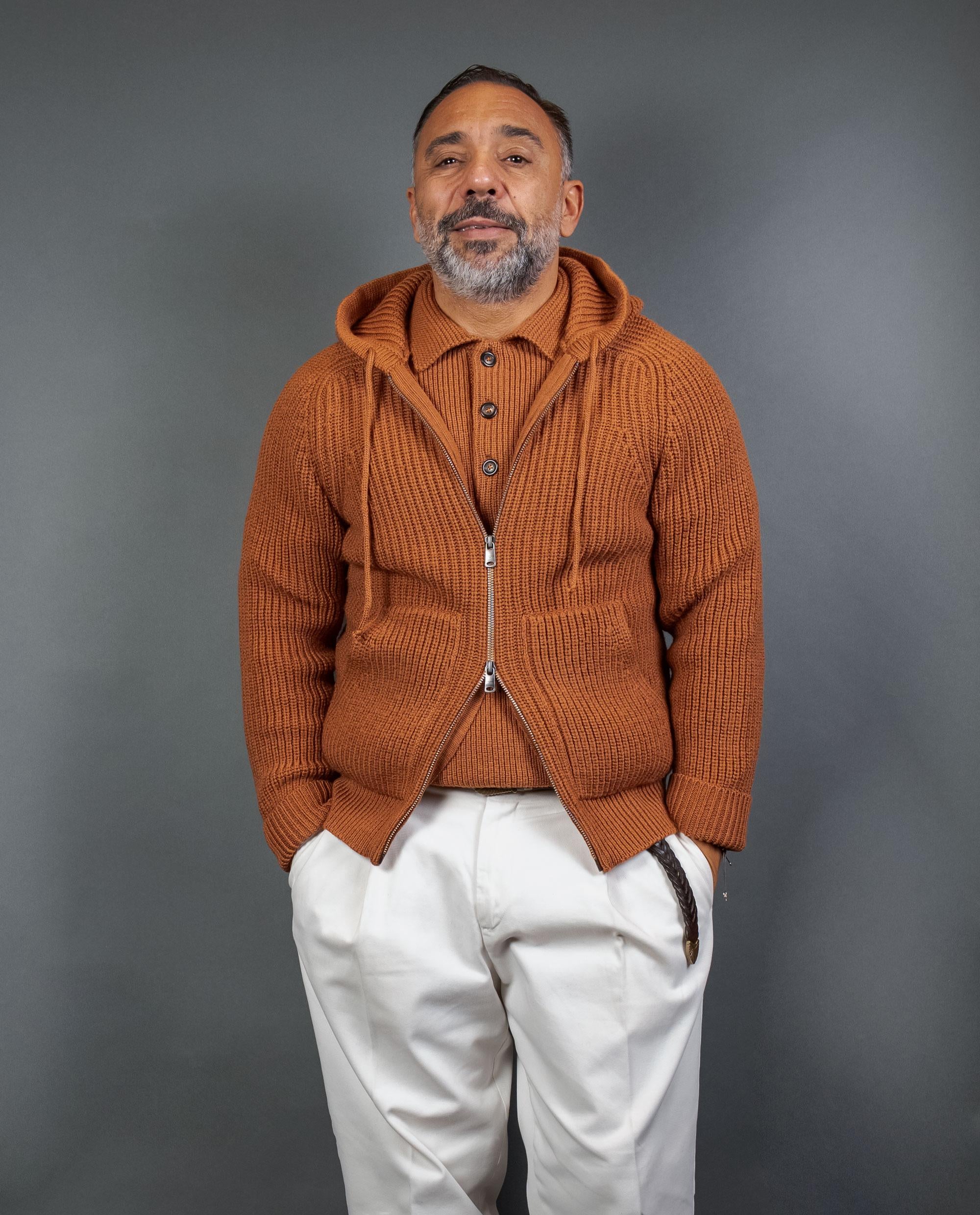 Cardigan CIRCOLO uomo 5156 Mattone 5156 1454 ORANGE CIRCOLO