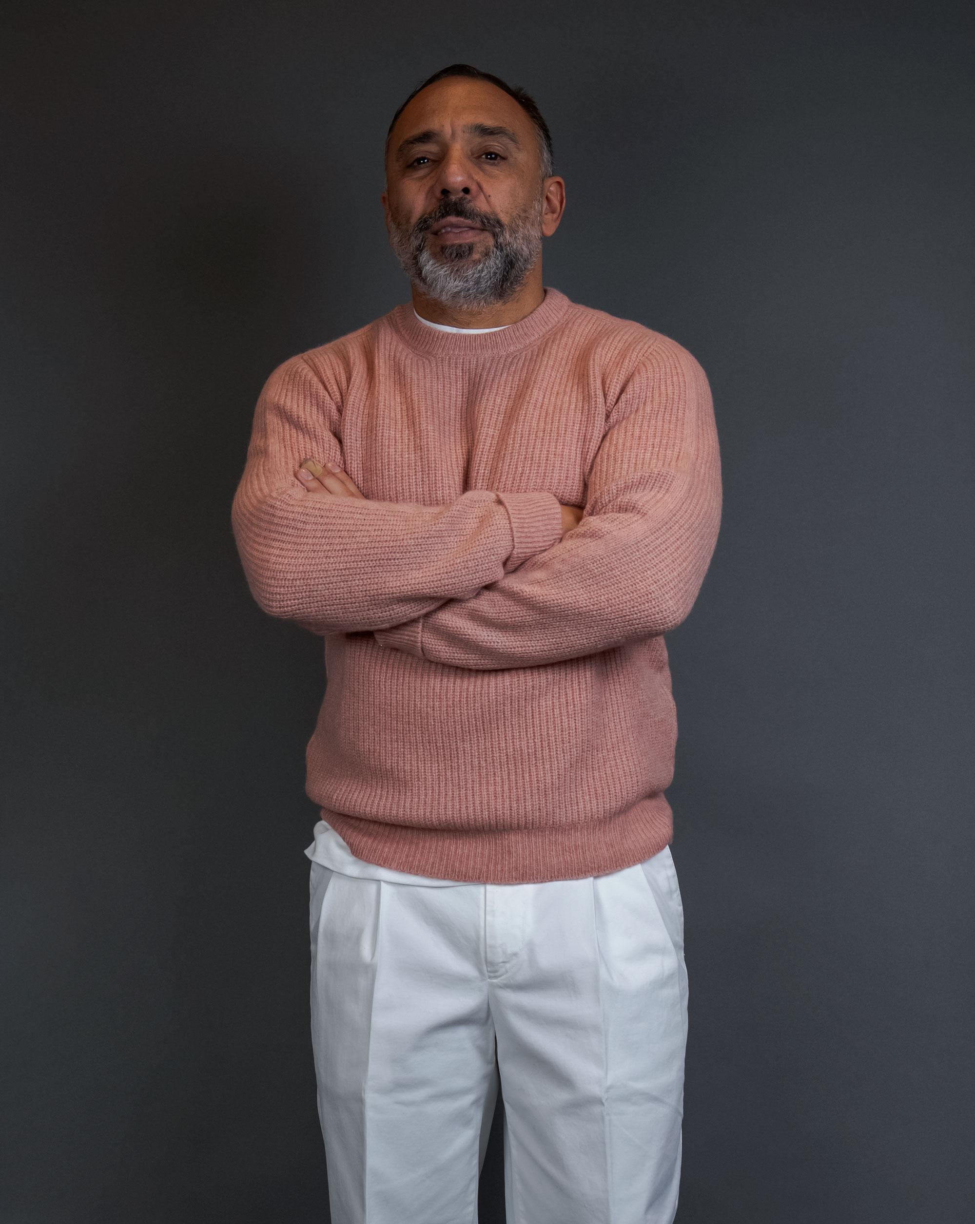 Maglione ROBERTO COLLINA uomo 40101 Rosa<BR/> 40101 4031 ROBERTO COLLINA