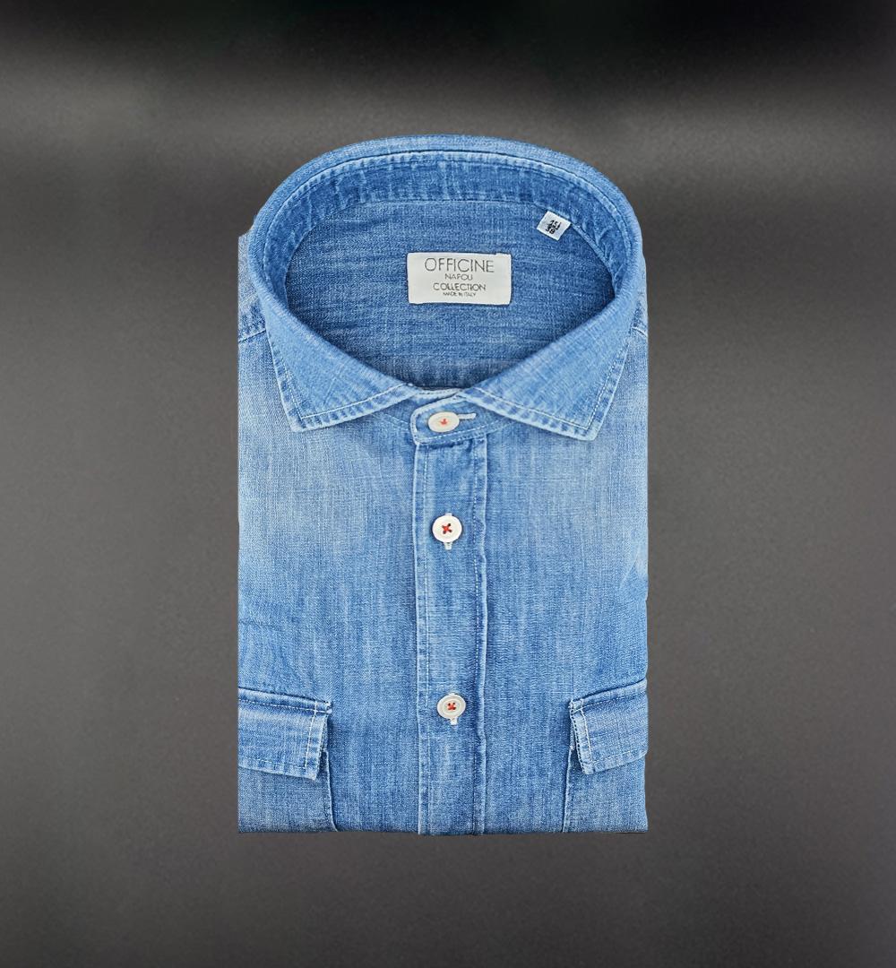 Camicia OFFICINE uomo 2186 Denim 2186 DENIM MEDIO OFFICINE