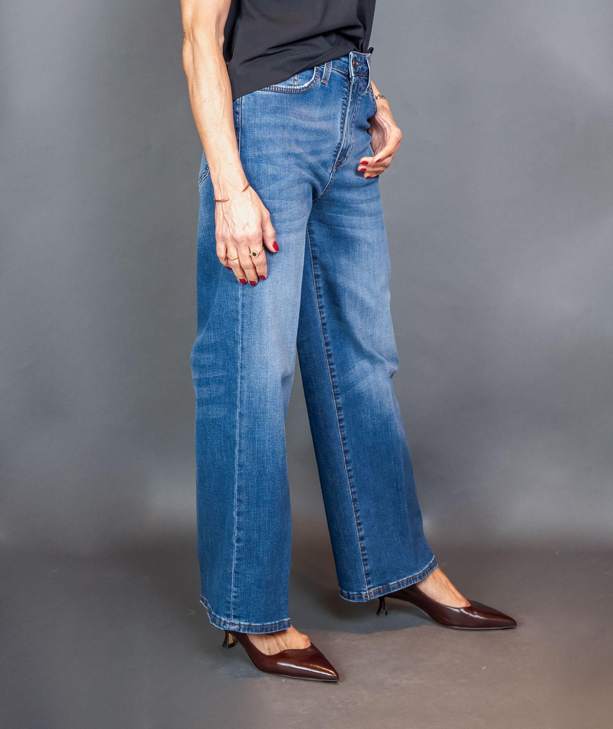 Jeans BONHEUR donna CANCUN/L.0 Blu<BR/> CANCUN/L.0 MEDIO 5 TASCHE BONHEUR