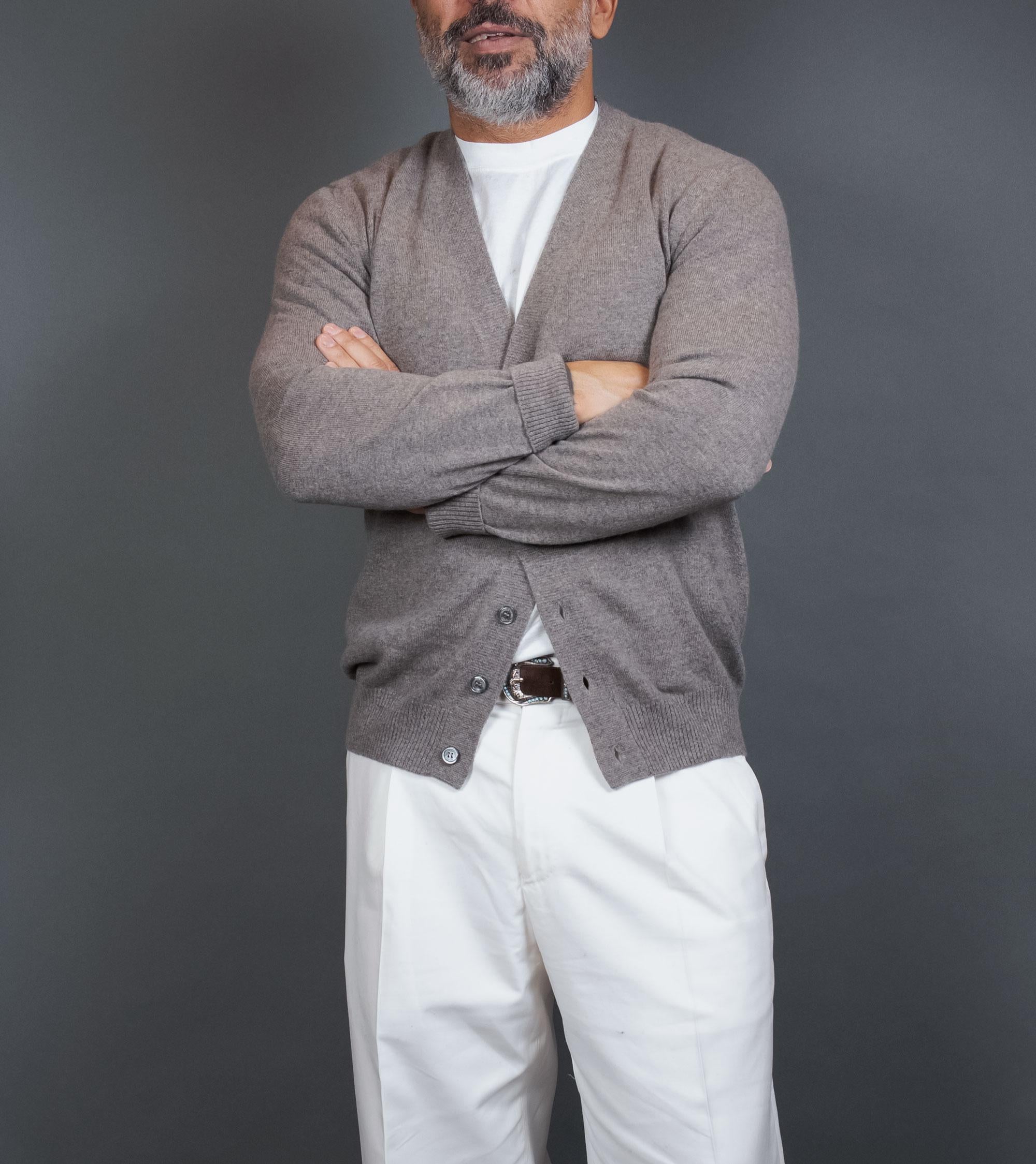 Cardigan DANIELE FIESOLI uomo 9016 Tortora 9016 038 VAPOR DANIELE FIESOLI