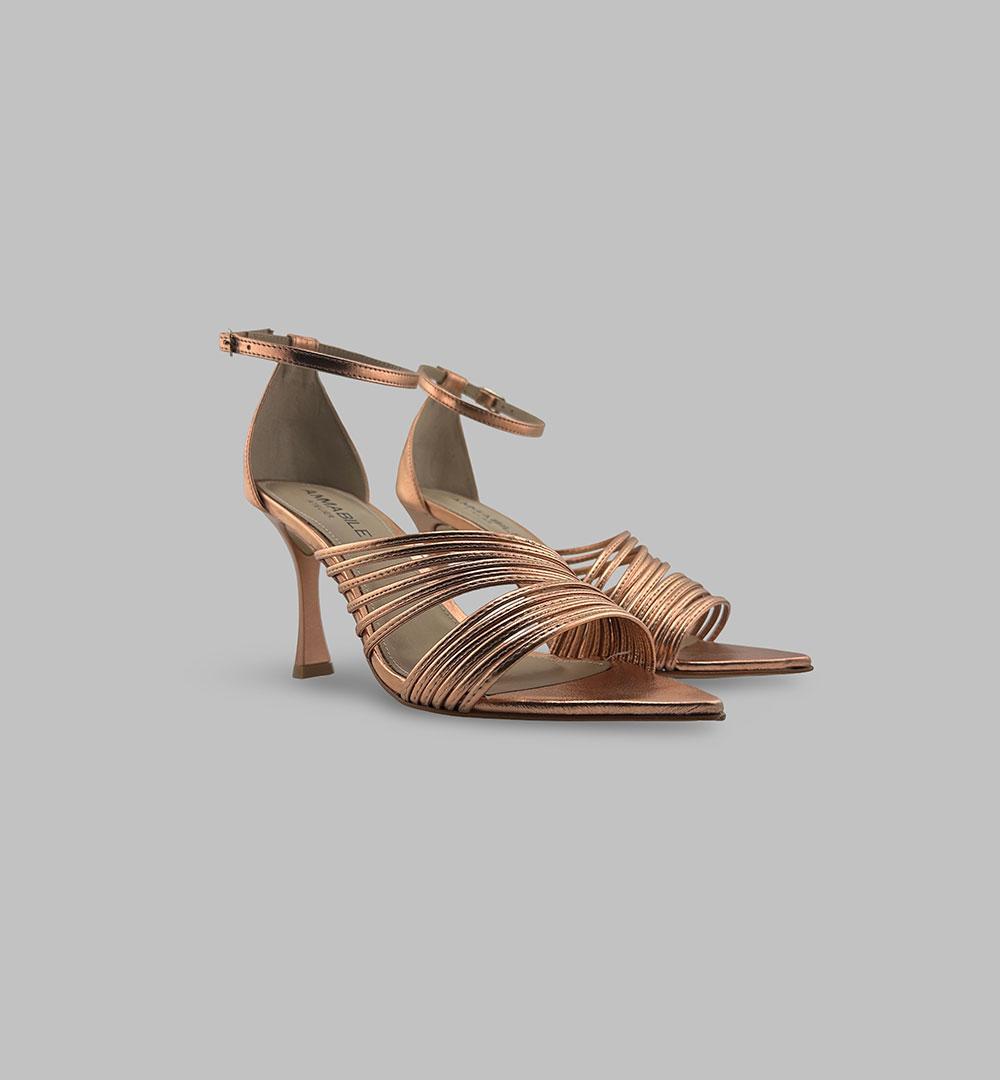 Sandali Ammabile donna 6010501 cipria pelle tacco 9<BR/> 6010501 TACCO FIOCCO AMMABILE