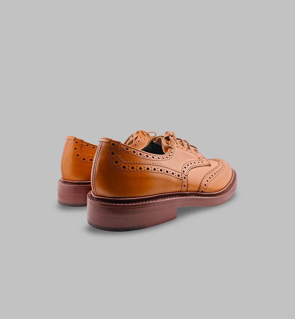 Derby TRICKER'S uomo 5633 405 Mostarda gambini mascherina pelle punta decorata 5633/405 BOURTON TRICKER'S