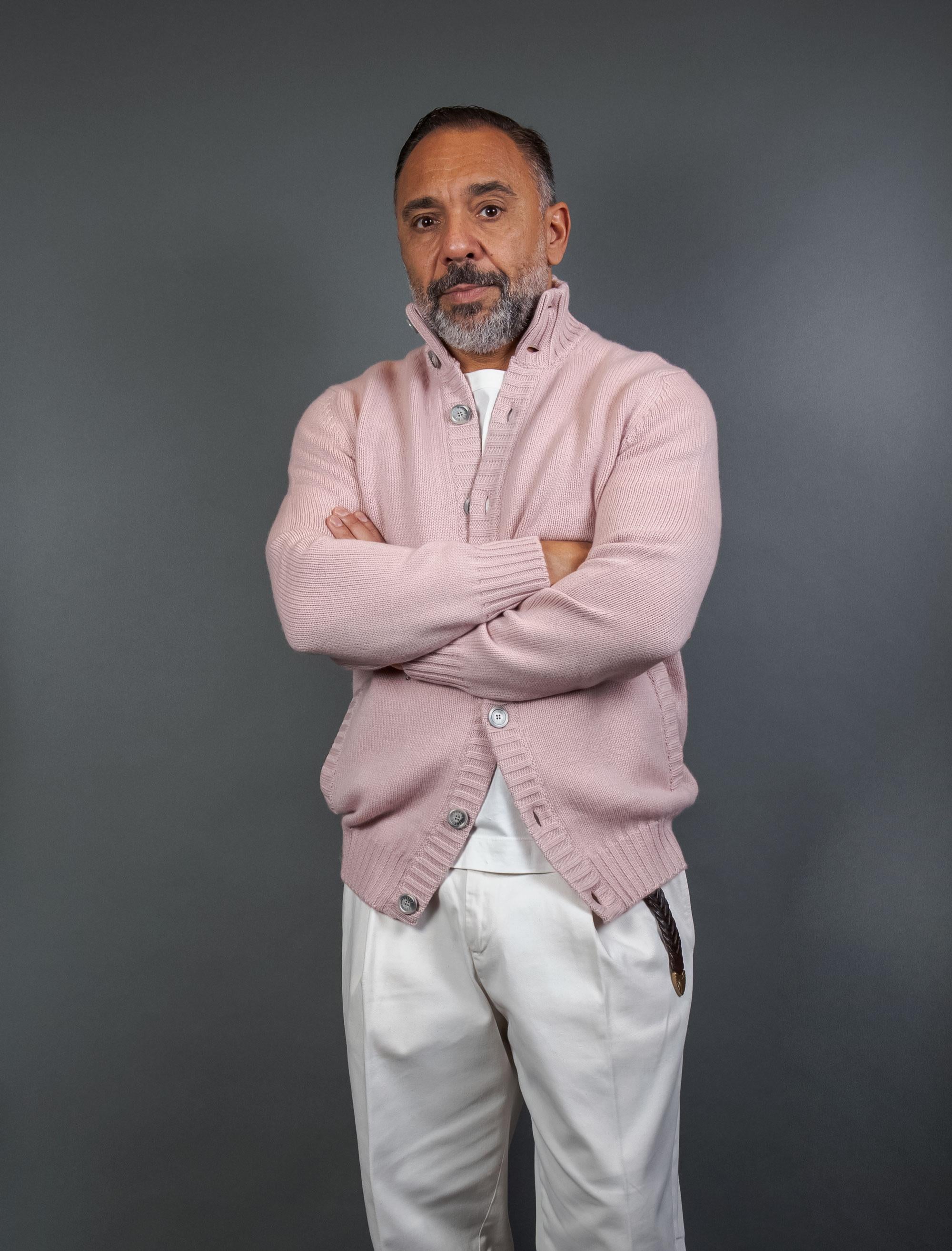 Cardigan FEDELI uomo FAVONIUS 6488 Rosa FAVONIUS 6488 MISTYROSE FEDELI