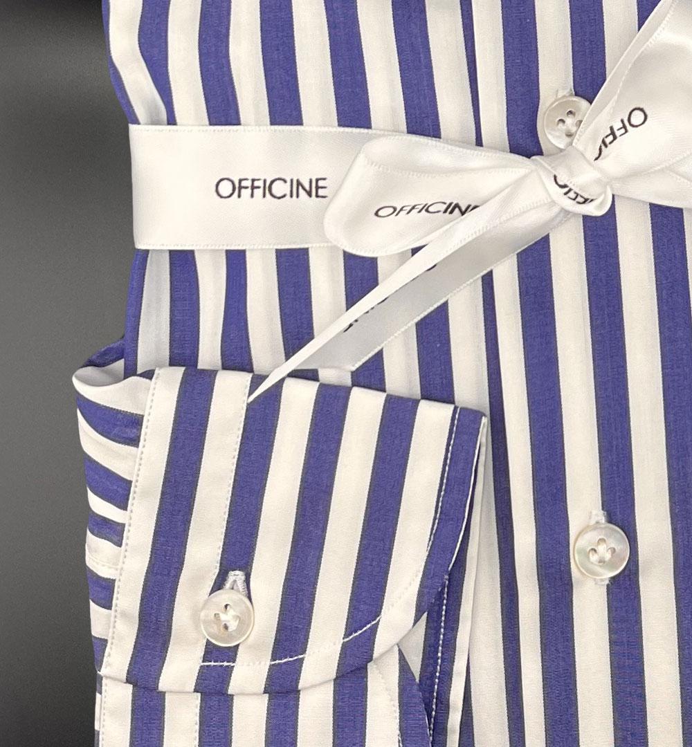Camicia Borriello x Officine uomo SAVOY475 riga blu royal SAVOY 477 RIGA ROYAL BORRIELLO