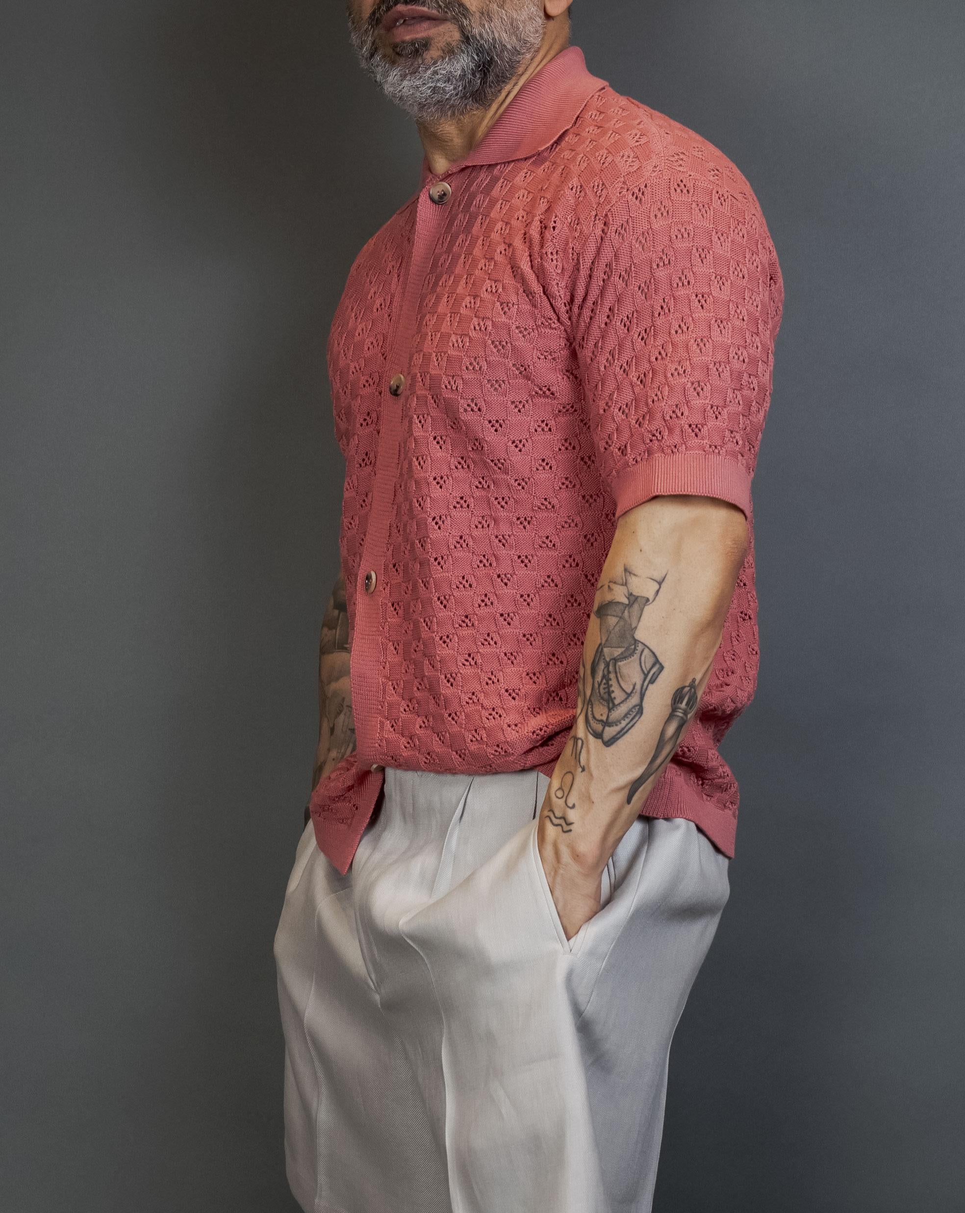Overshirt Scaglione uomo UPC073 Square old rose UPC073 671 OLD ROSE SCAGLIONE