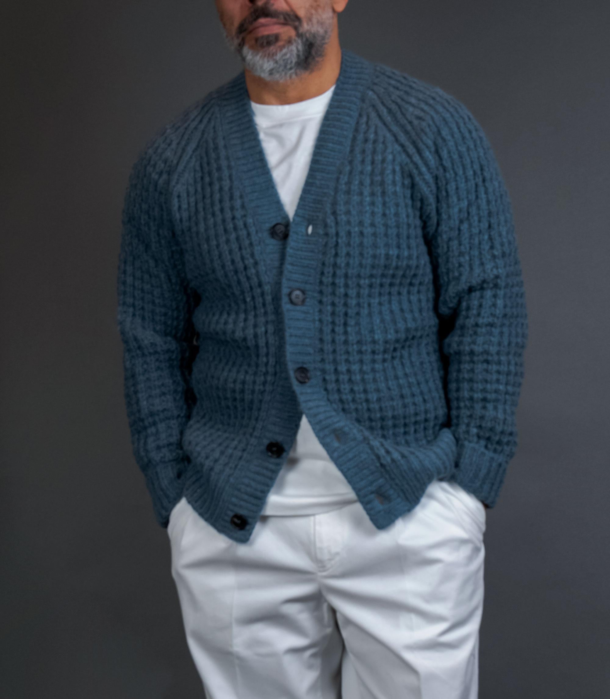 Cardigan ROBERTO COLLINA uomo 42110 Avio 42110 4211 ROBERTO COLLINA