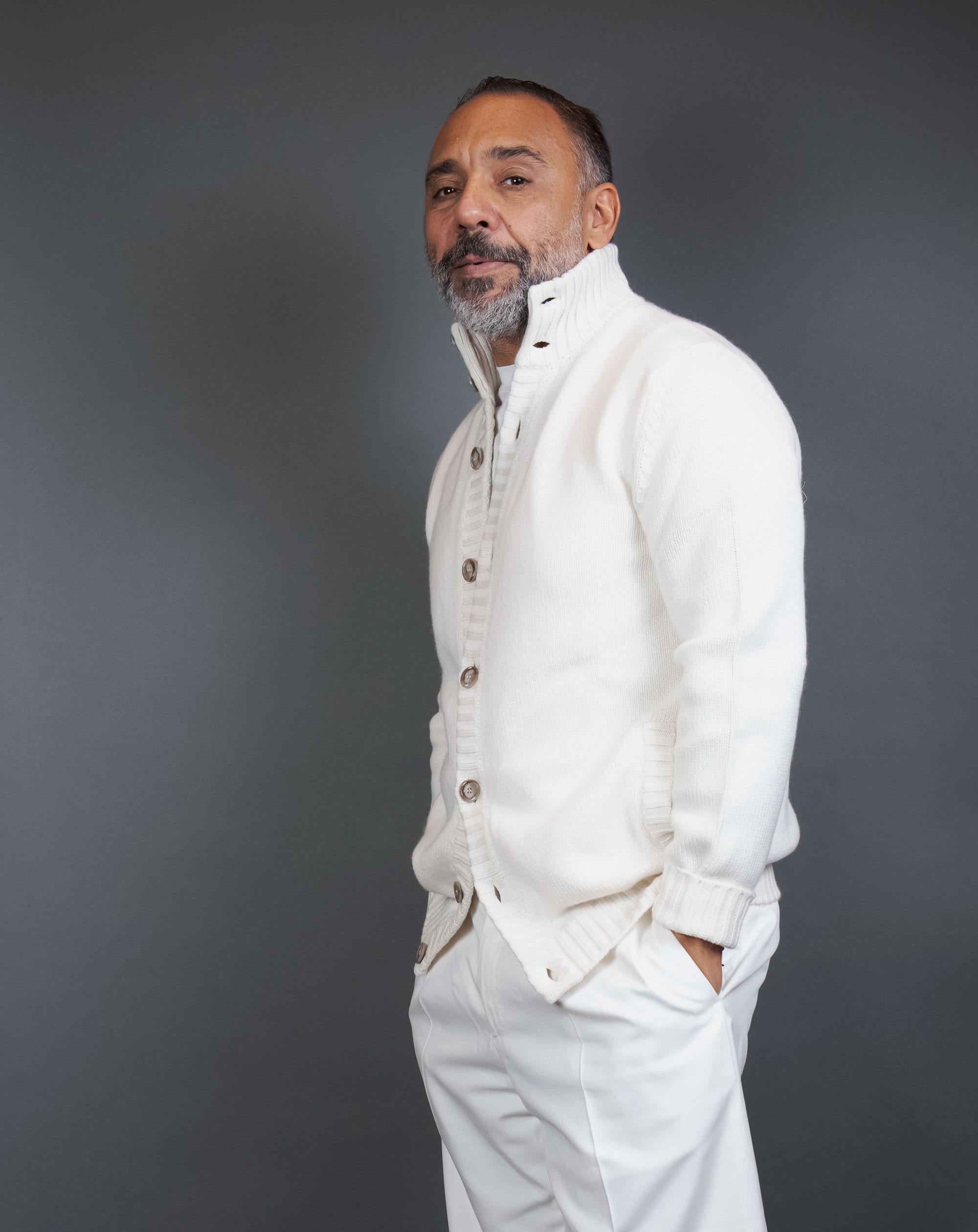 Cardigan FEDELI uomo FAVONIUS 6488 Bianco FAVONIUS 6488 ICE FEDELI