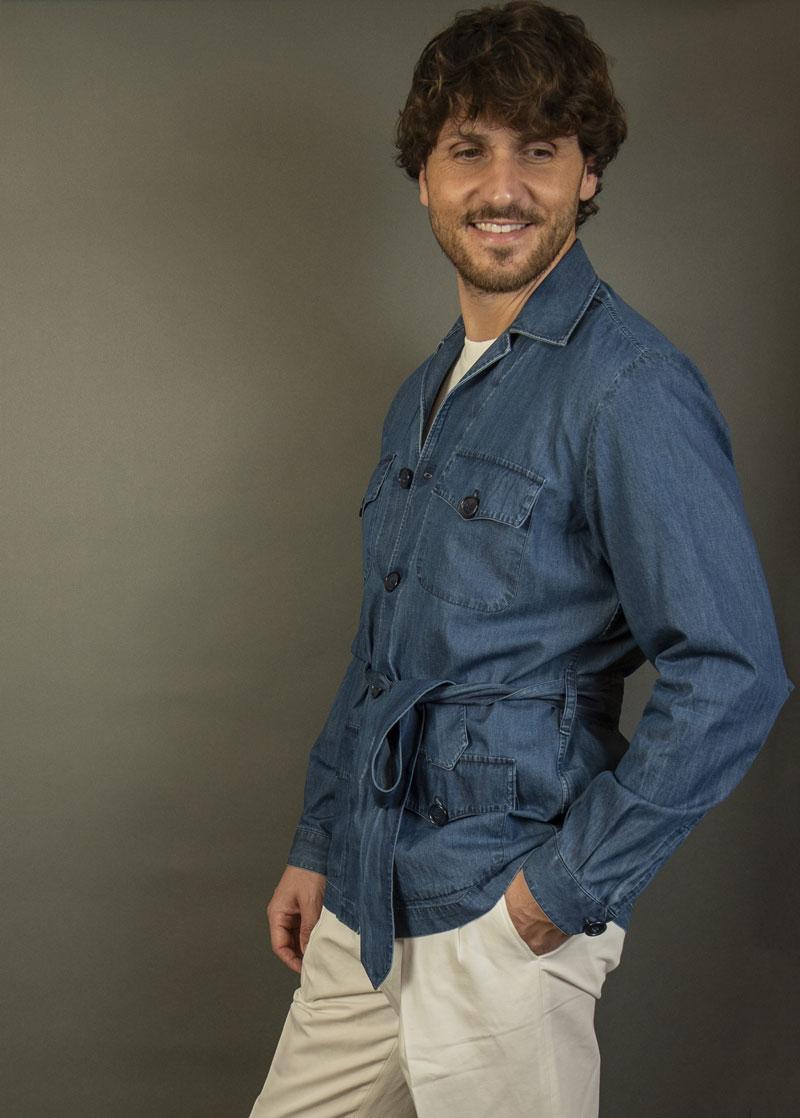 Giacca Giangi uomo Sahariana denim scuro SAHARIANA 9704 1 DENIM SCURO GIANGI