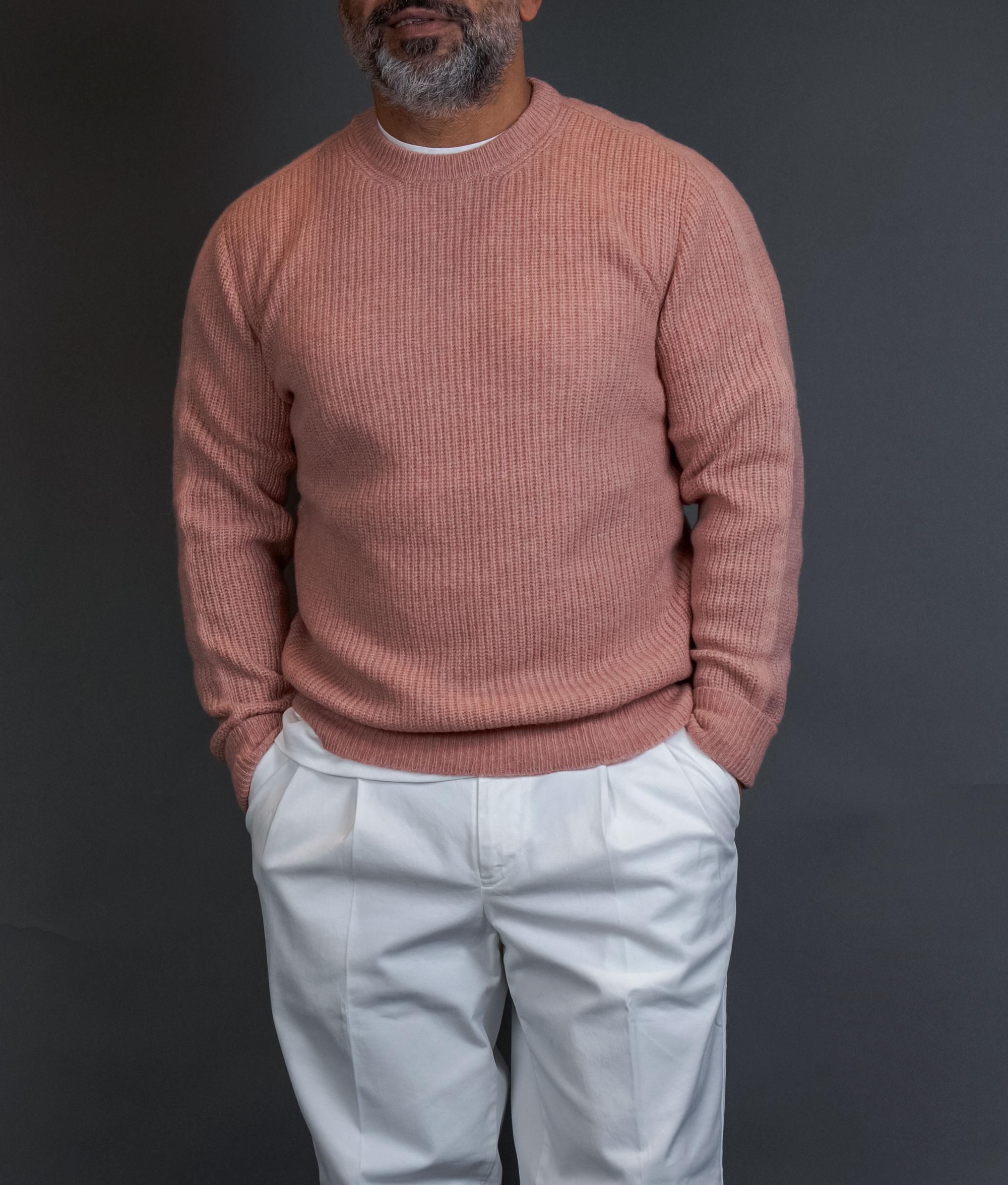 Maglione ROBERTO COLLINA uomo 40101 Rosa<BR/> 40101 4031 ROBERTO COLLINA