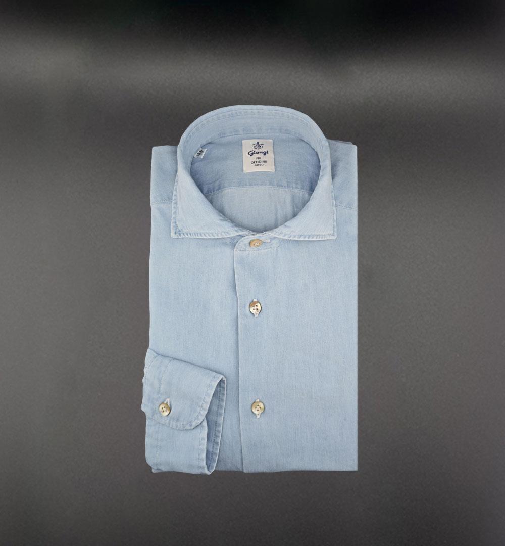 CAMICIA GIANGI X OFFICINE UOMO 702 01 DENIM CHIARO 702 01 DENIM CHIARA GIANGI