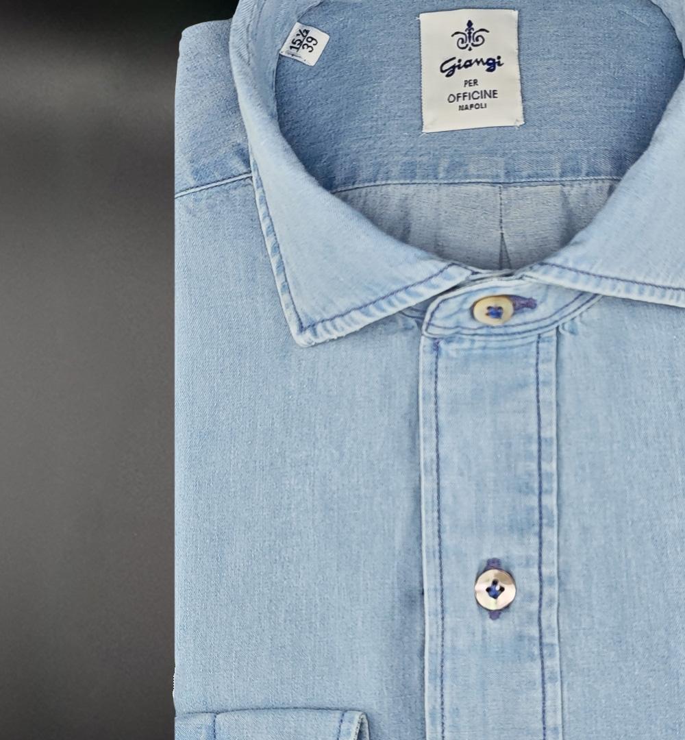 Camicia GIANGI X OFFICINE uomo POLO Denim POLO 01 DENIM GIANGI