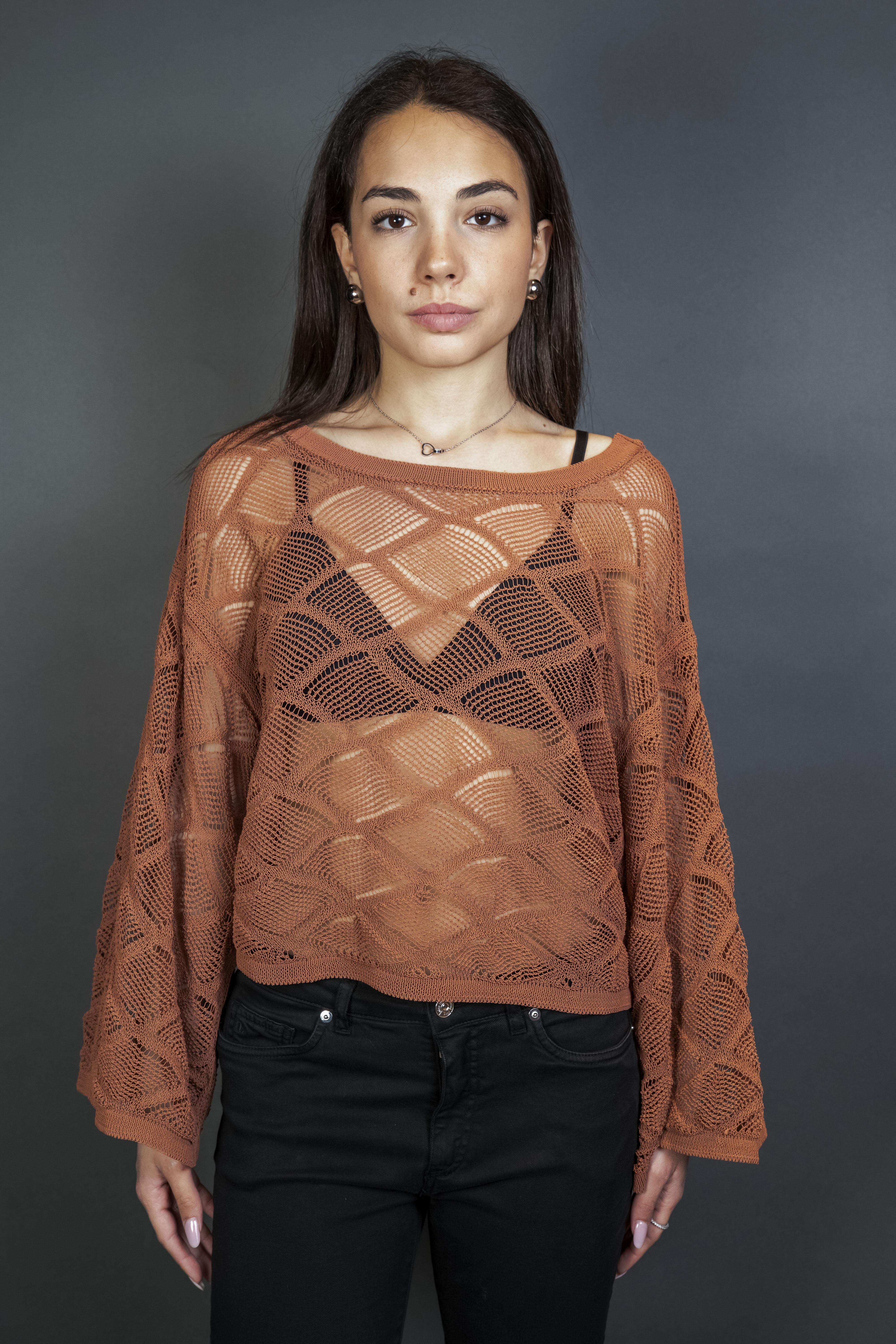 Maglia Daniele Fiesoli Donna 7177 33 tabacco 7177 33 PARICOLLO DANIELE FIESOLI