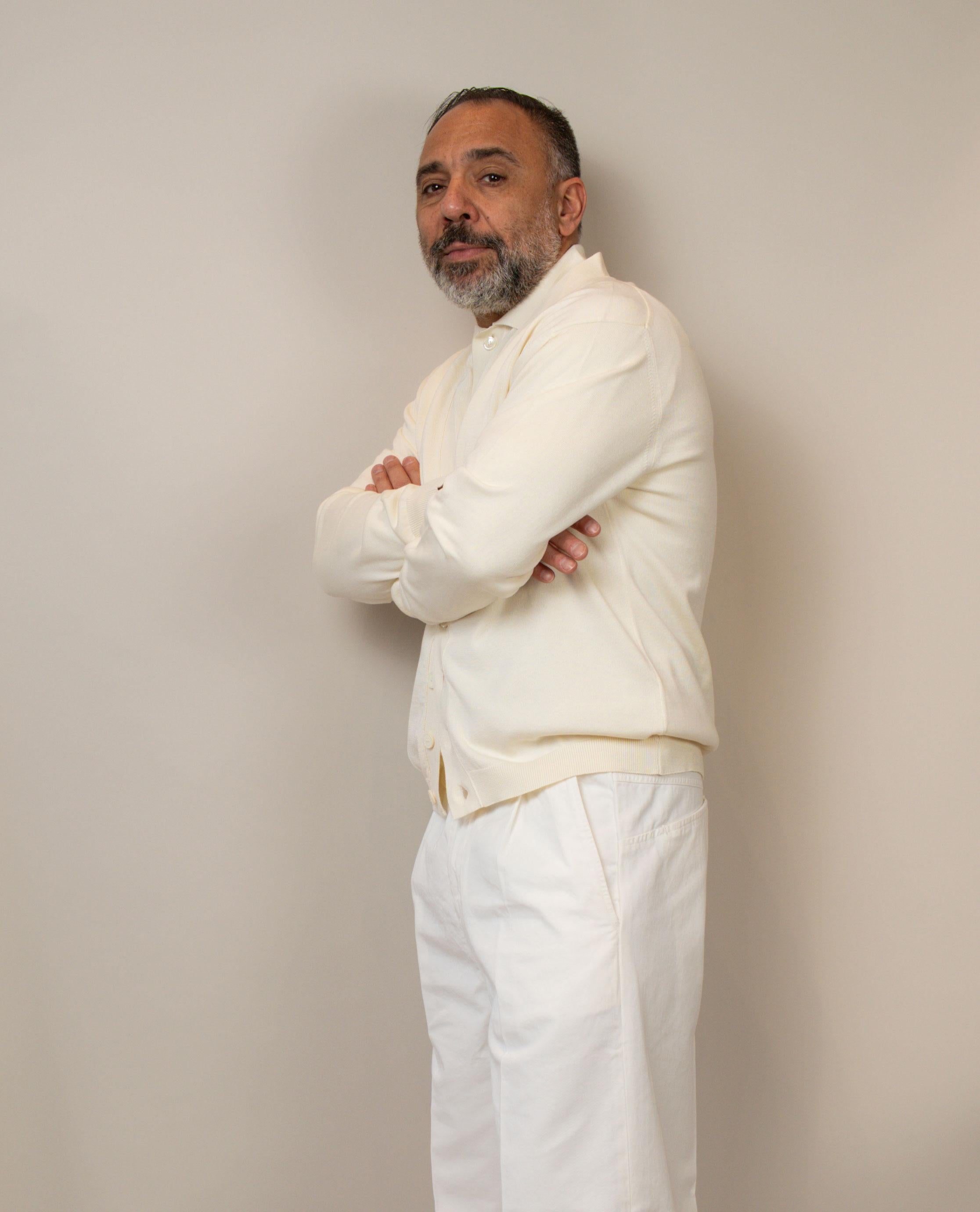Cardigan Daniele Fiesoli uomo 3300 bianco CARDIGAN 3300 0100 DANIELE FIESOLI