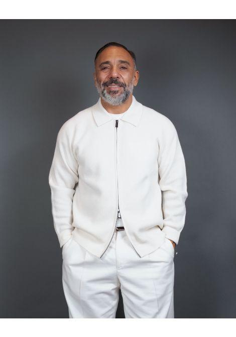 Cardigan CLAQ uomo CQ920025 Bianco<BR/> CQ920025 BIANCO CLAQ