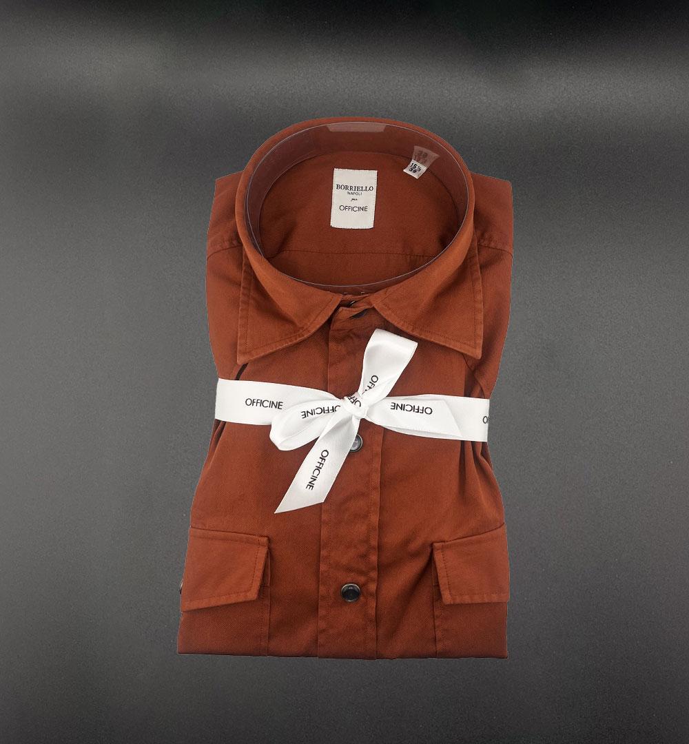 Camicia Borriello x Officine uomo 20028 mattone 20028 4 MATTONE BORRIELLO