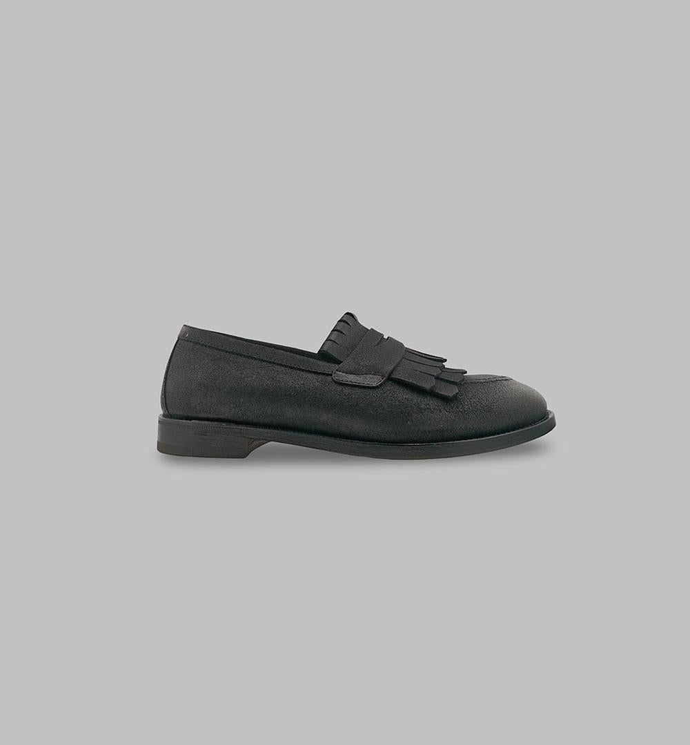 Mocassino Henderson uomo 75416 S 1 nero<BR/> 75416.S.1 FRANGIA HUNTER HENDERSON