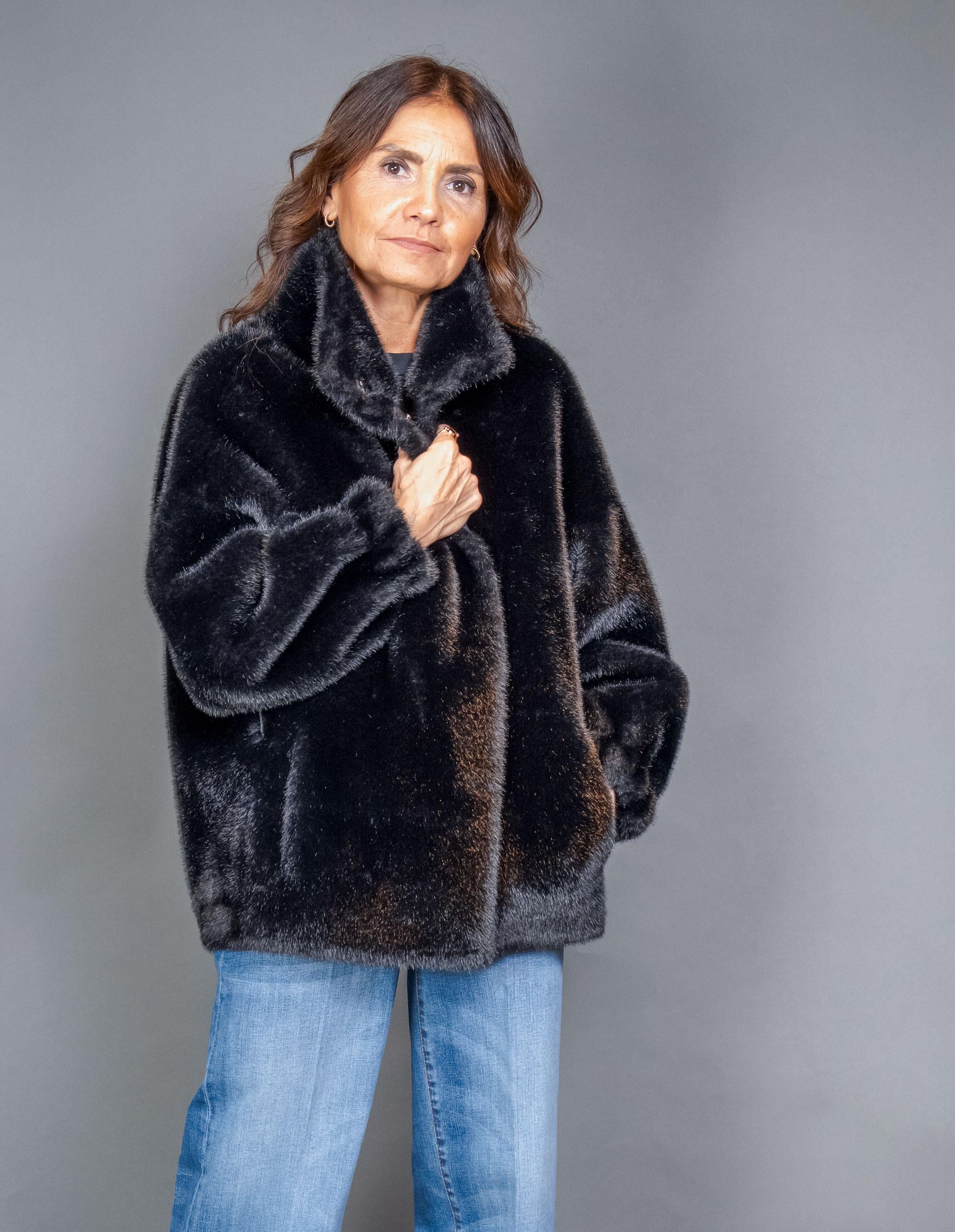 Pelliccia BULLY donna 7224 Nera 7224 CINTURA N BULLY