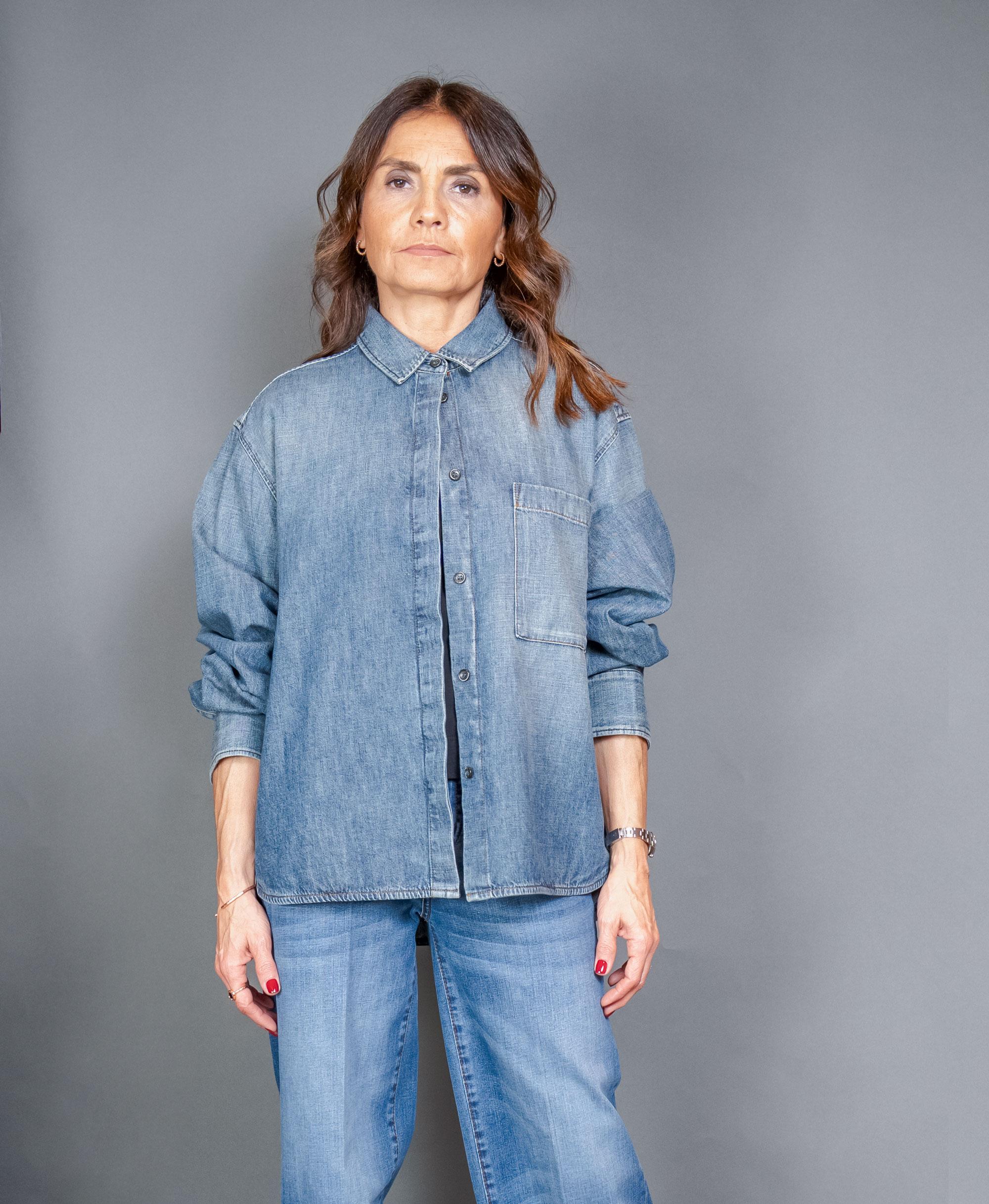 Camicia NINE INTHE MORNING donna ARIZONA Denim medio<BR/> ARIZONA SHIRT. NINE INTHE MORNING