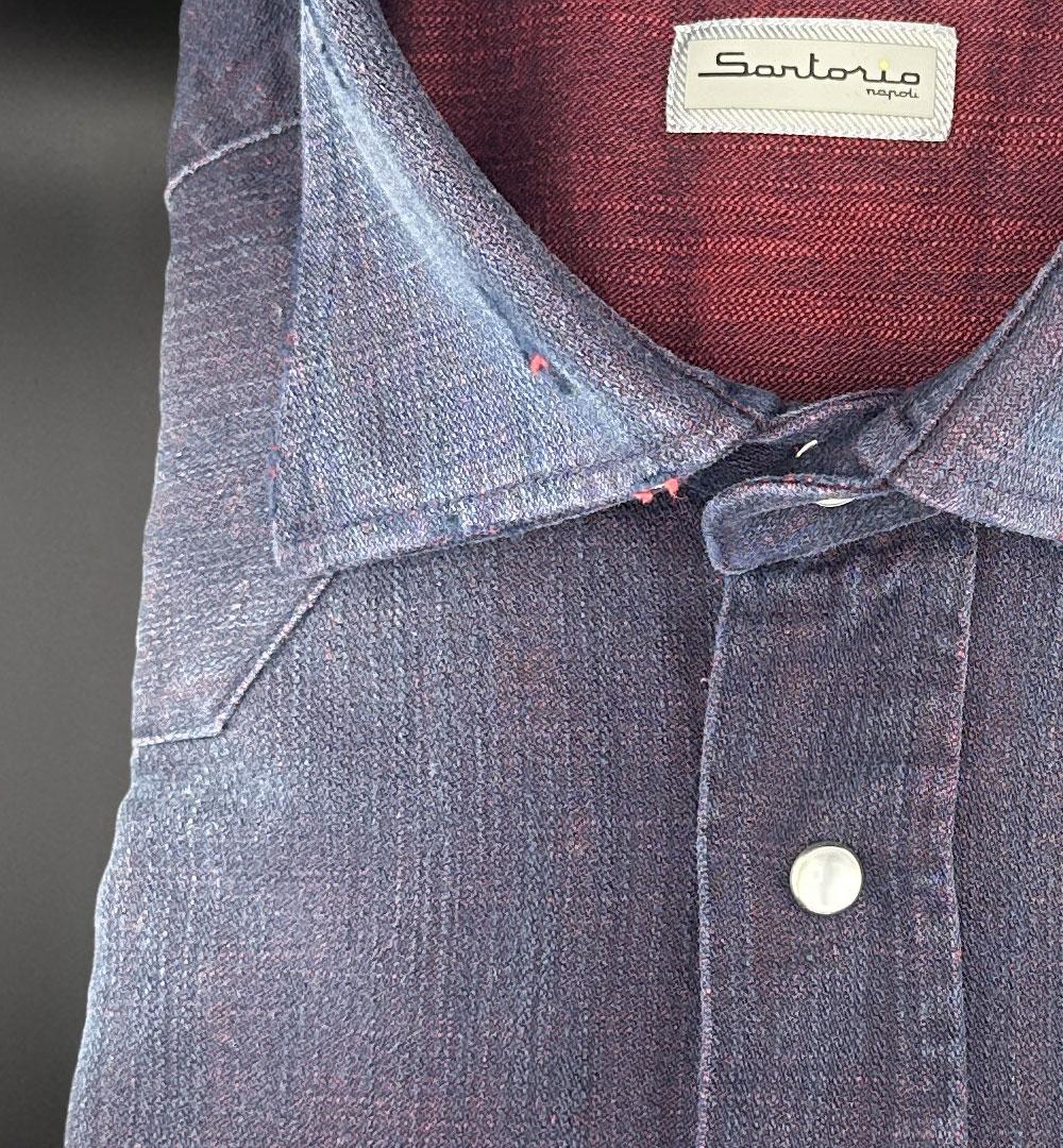Camicia Sartorio uomo SCC0001SH45350 blu SCC0001SH45350 1008 DENIM FIAMMATA ROSSA SARTORIO