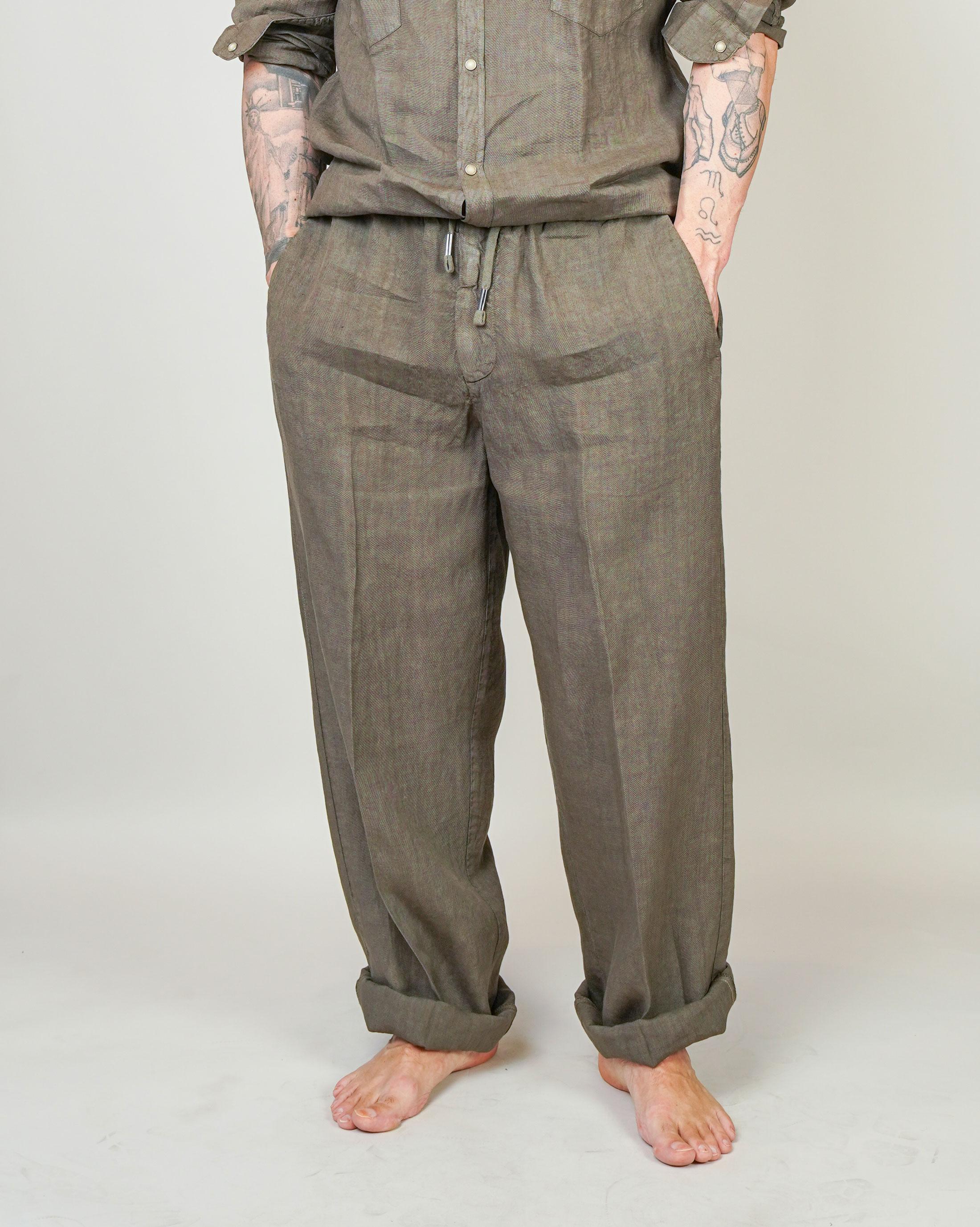 Pantalone Inlinum uomo Pajama verde militare PAJAMA TROPEA PANTS MILITARE INLINUM