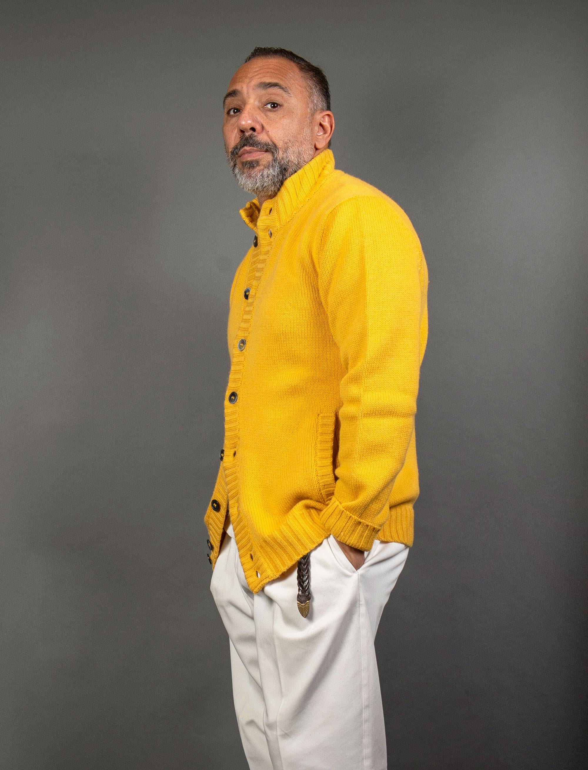 Cardigan Della Ciana uomo 18576 Giallo 18576 SENAPE DELLA CIANA