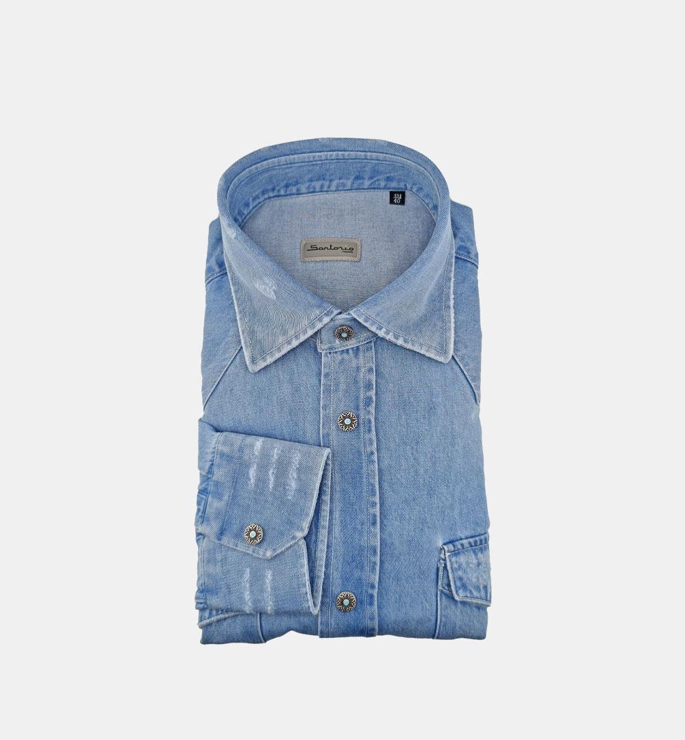 Camicia Sartorio uomo Texas denim chiaro TEXAS 29650301 SARTORIO