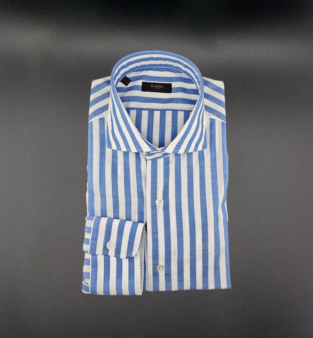 Camicia Barba uomo K1U13P014710702 azzurra<BR/> K1U13P014710702 702 RIGA BARBA