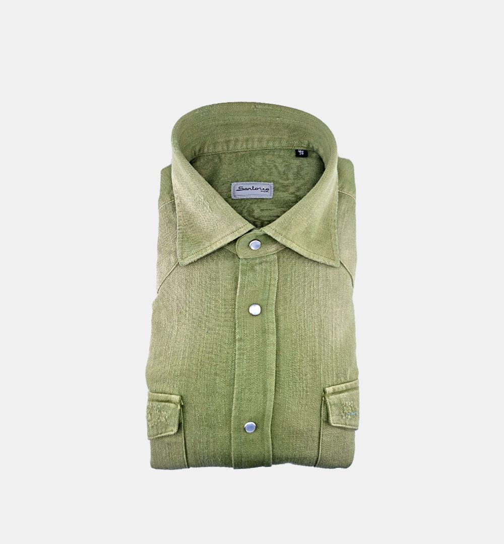 Camicia Sartorio uomo Texas verde oliva TEXAS 445919003 SARTORIO