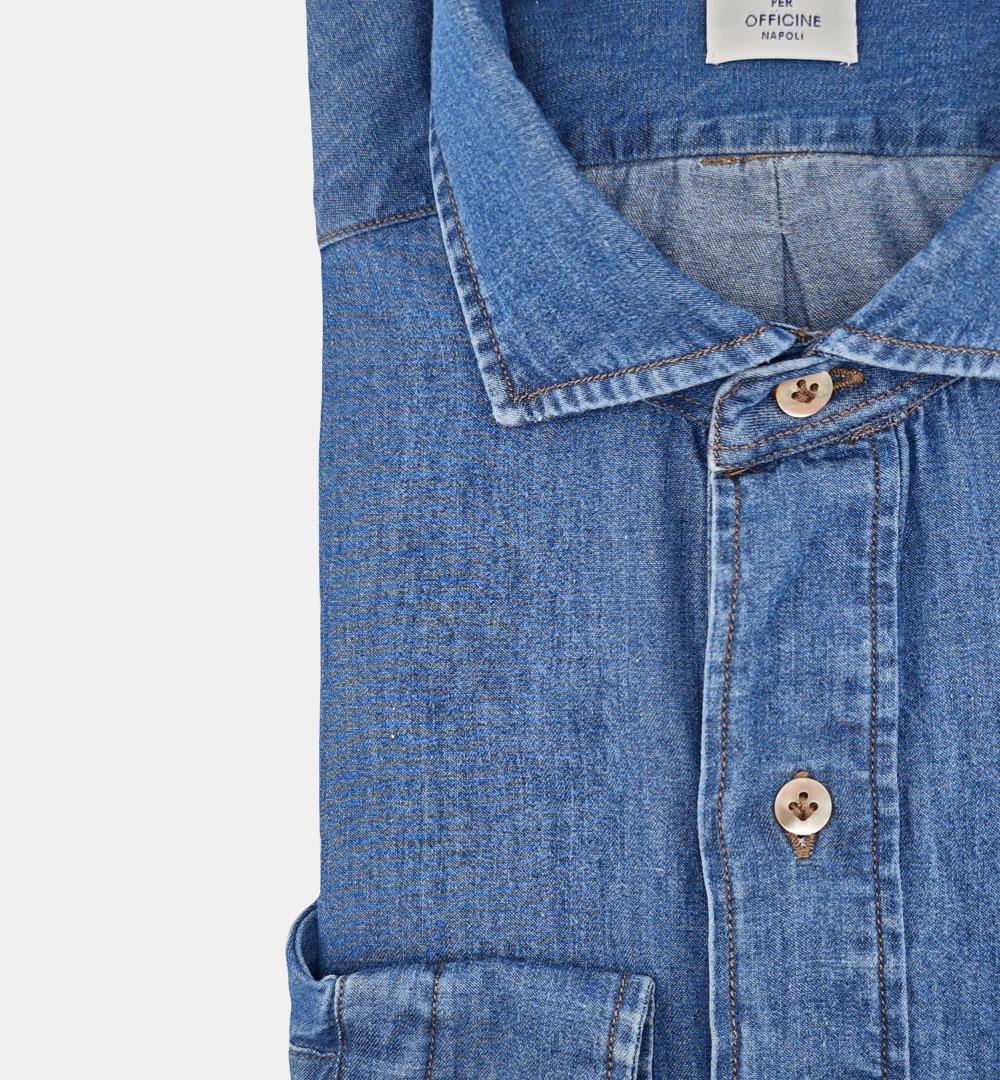 Camicia Giangi uomo 2201 denim blu 2201 DENIM GIANGI X OFFICINE