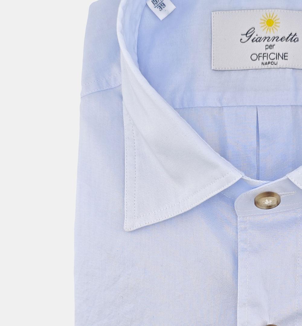 Camicia Giannetto Portofino uomo 61130 celeste CAMICIA 61130 2250 47 04 SANFORT X OFFICINE