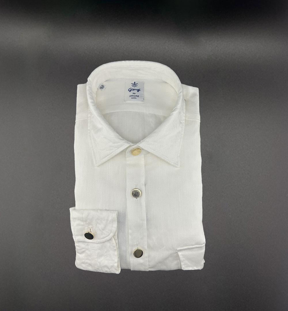 Camicia Giangi x Officine uomo Coral bianca CORAL 5713 WHITE GIANGI