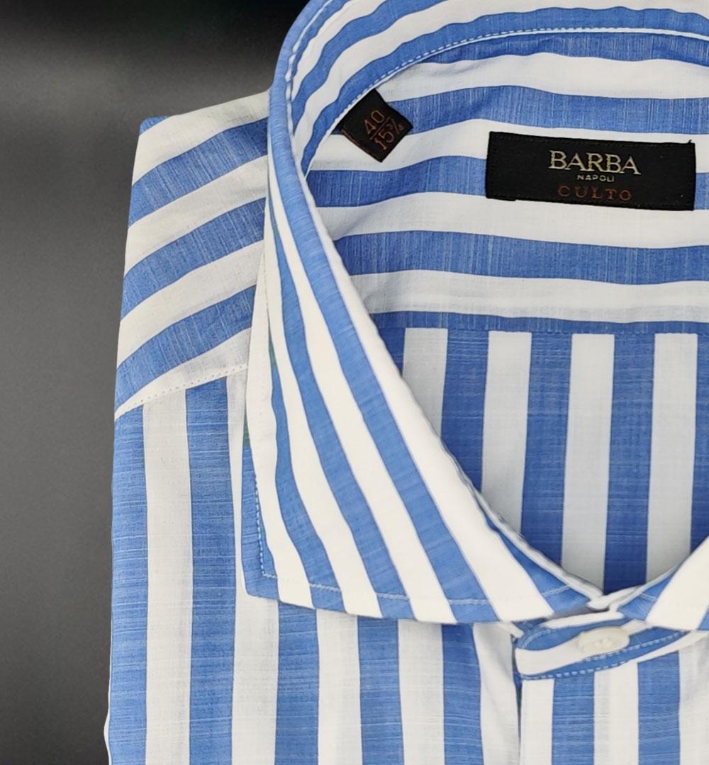 Camicia Barba uomo K1U13P014710702 azzurra<BR/> K1U13P014710702 702 RIGA BARBA