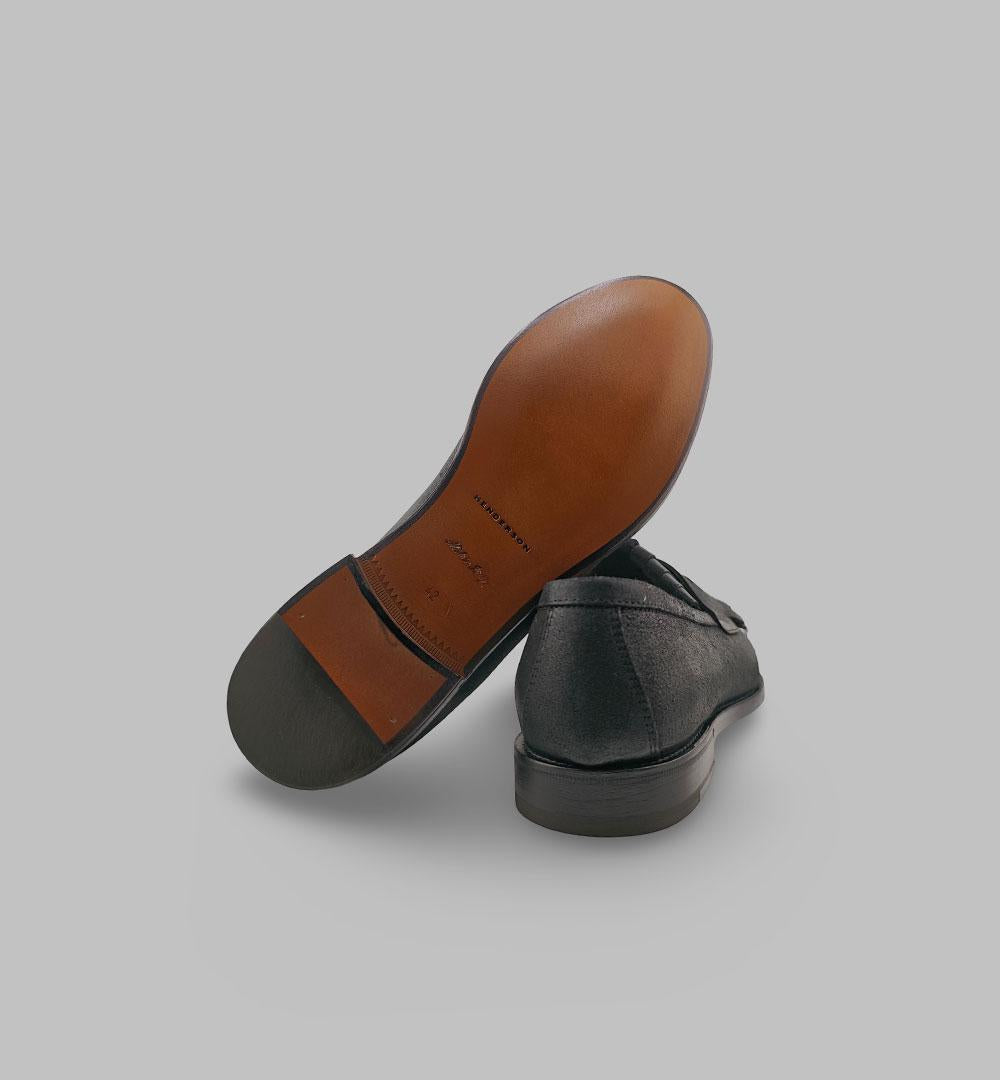 Mocassino Henderson uomo 75416 S 1 nero<BR/> 75416.S.1 FRANGIA HUNTER HENDERSON