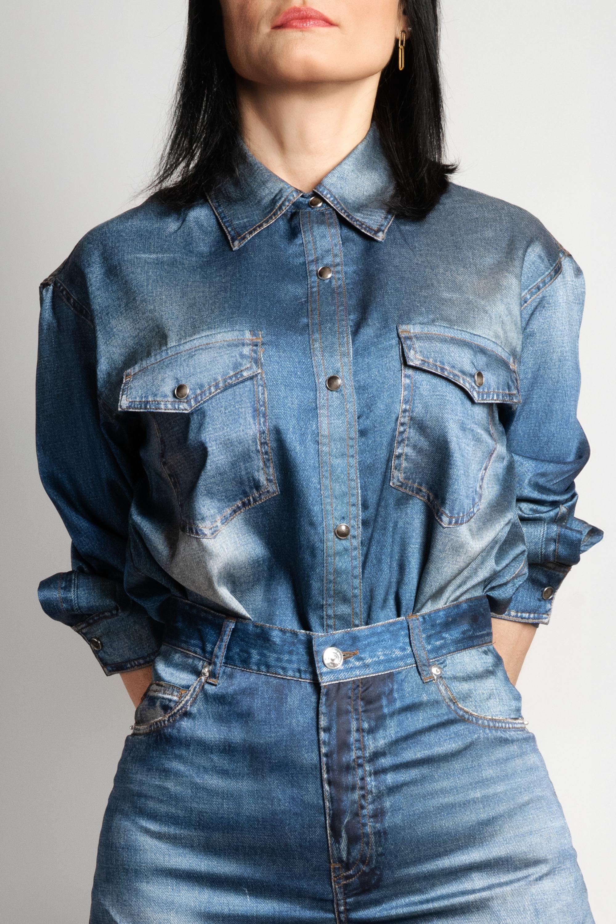 Camicia Nine in the Morning donna Isolde blu ISOLDE STAMA JEANS NINE INTHE MORNING