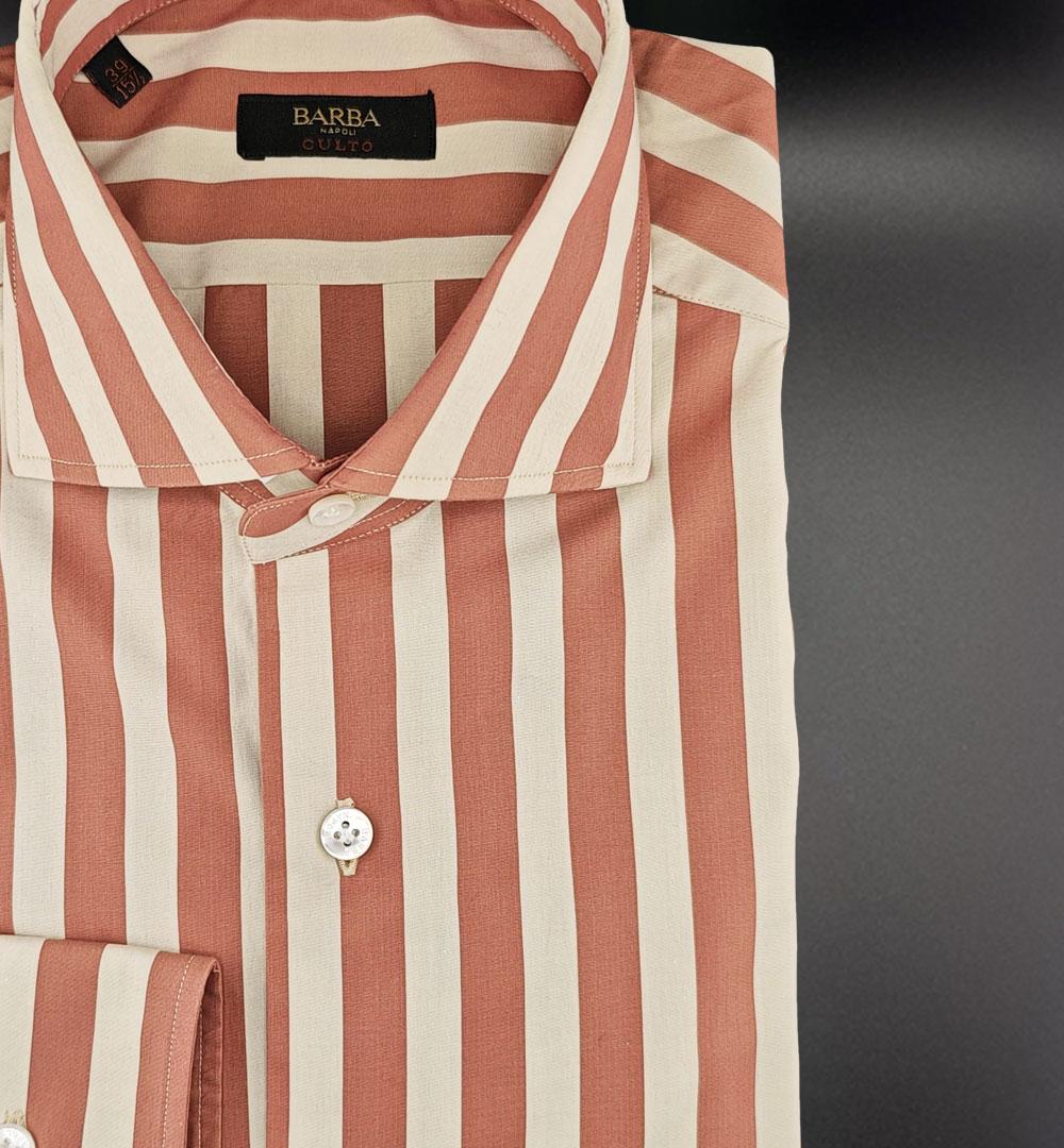 Camicia Barba uomo K1U13P01821102 rosso beige<BR/><BR/> K1U13P01821102 1102 RIGA BARBA