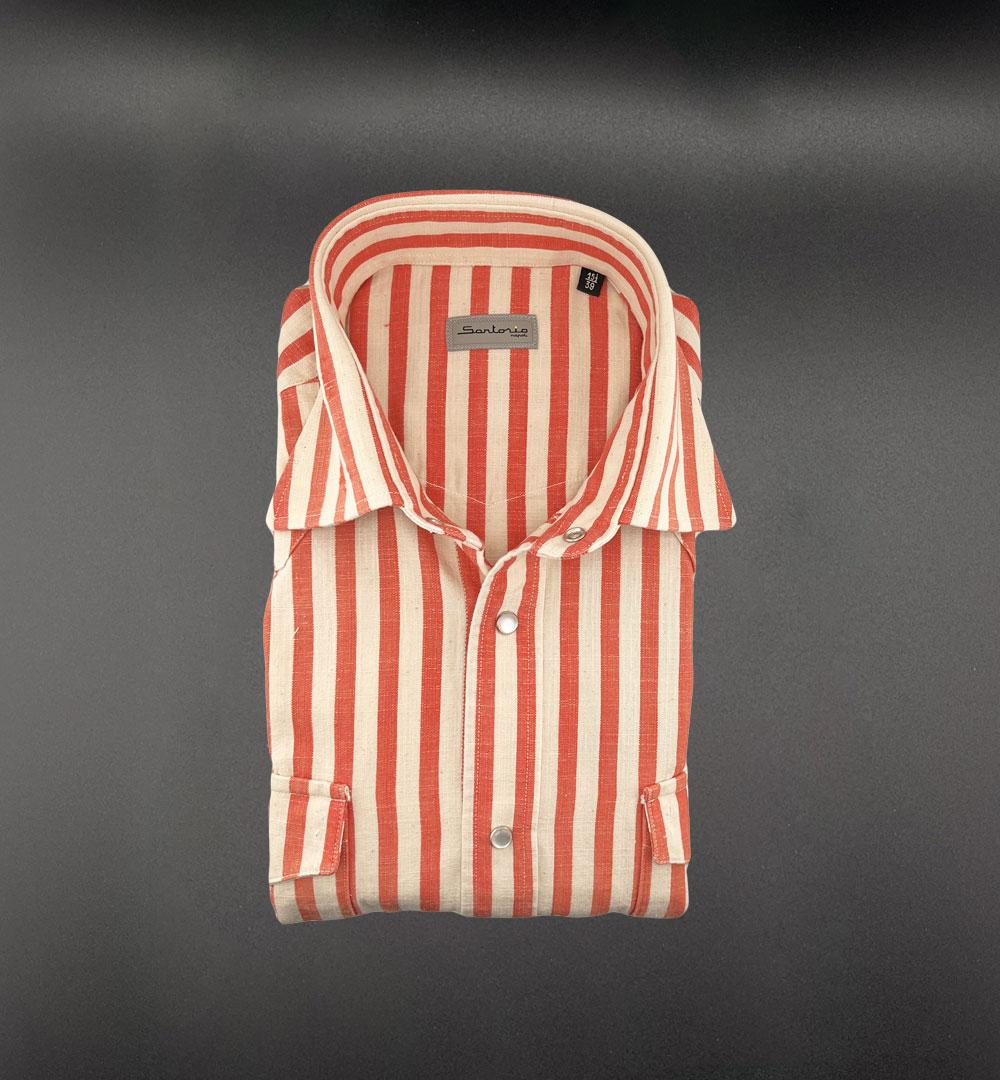 Camicia Sartorio uomo SCC0001SH44600 corallo bianco SCC0001SH44600 2009 CORALLO SARTORIO