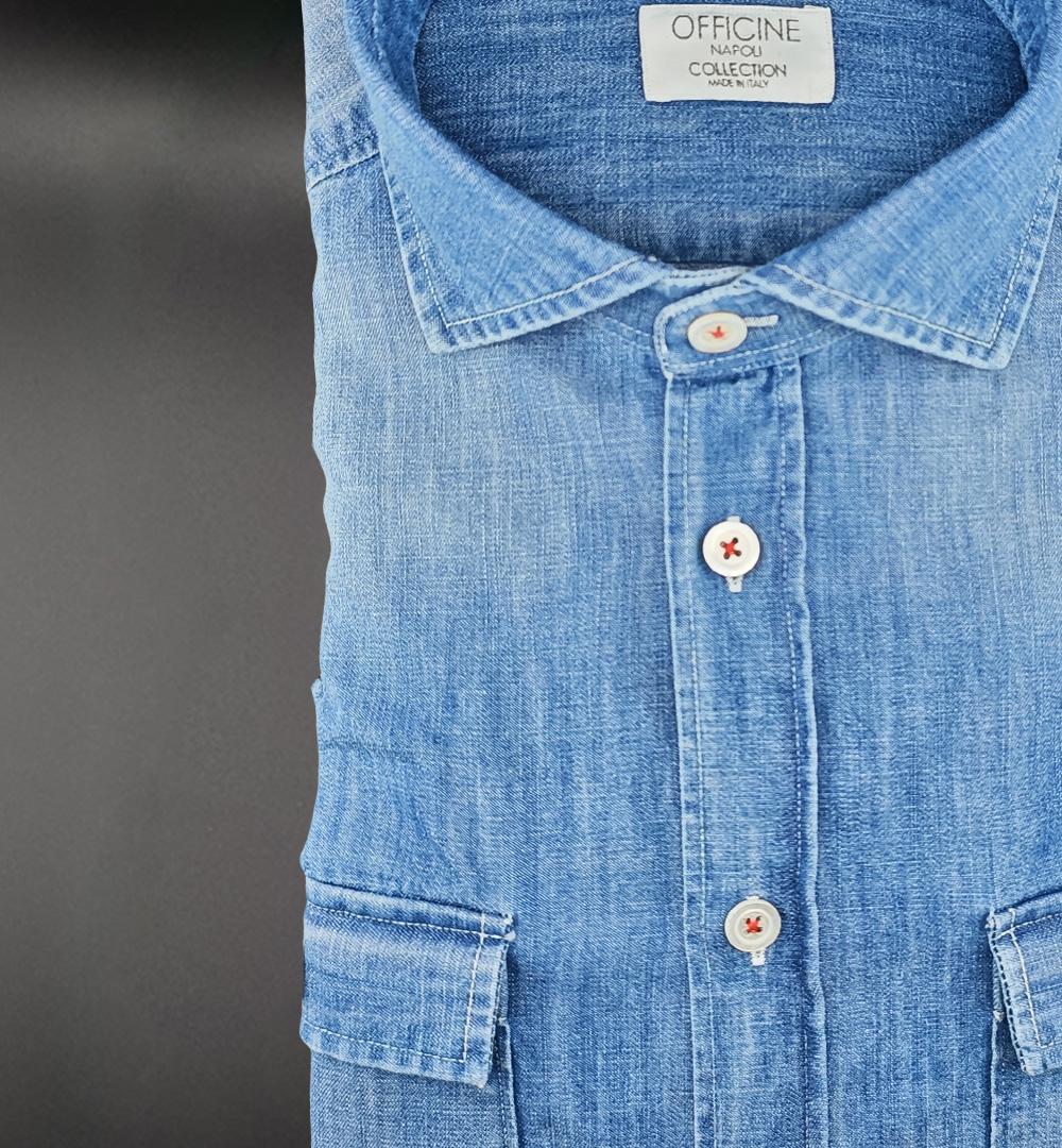 Camicia OFFICINE uomo 2186 Denim 2186 DENIM MEDIO OFFICINE