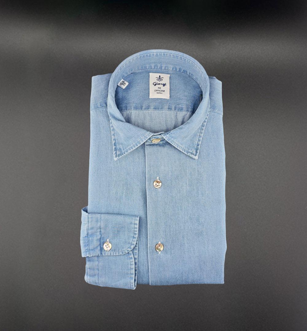 Camicia Giangi uomo 5700 blu medio<BR/> 5700 1 GIANGI