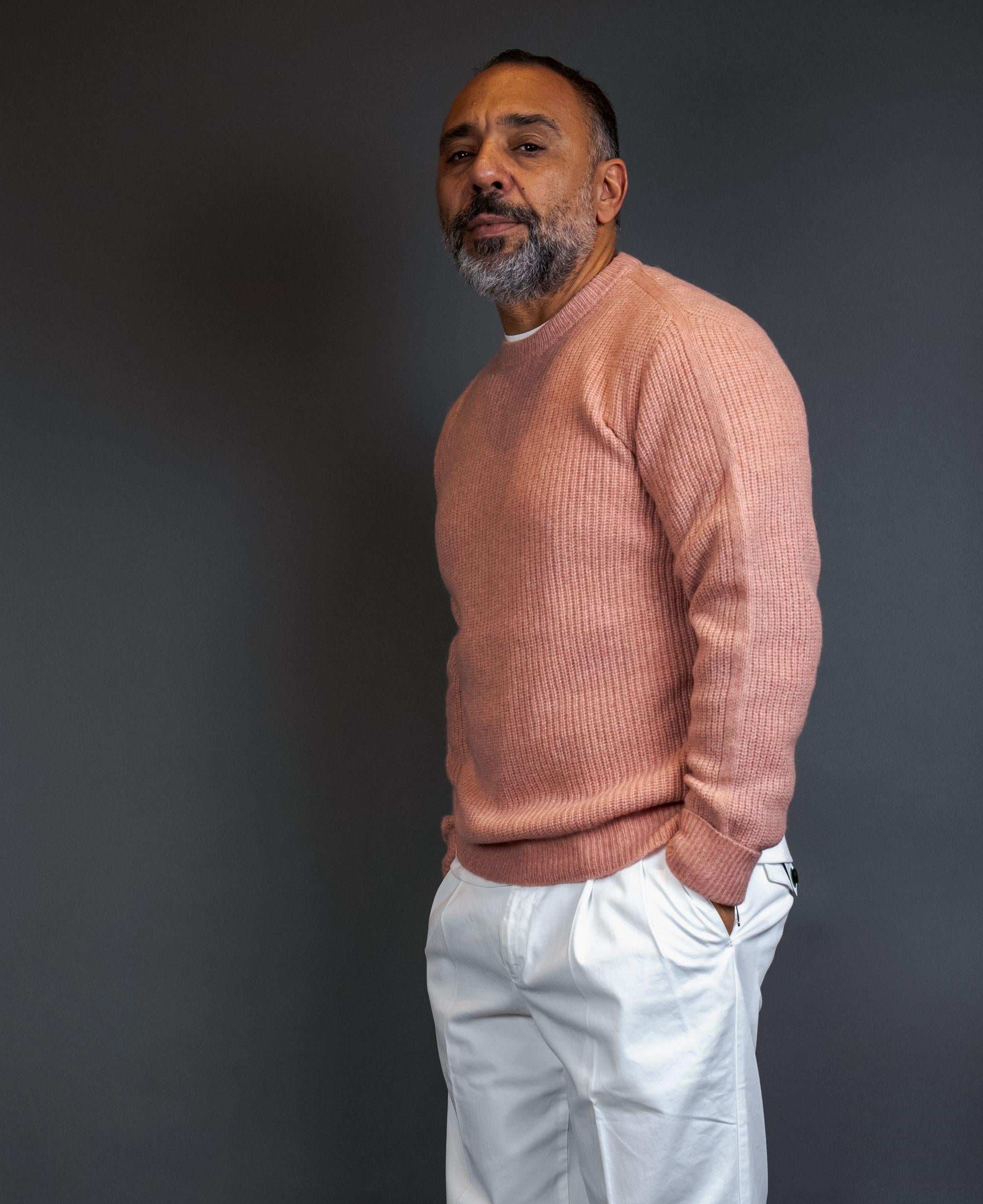 Maglione ROBERTO COLLINA uomo 40101 Rosa<BR/> 40101 4031 ROBERTO COLLINA