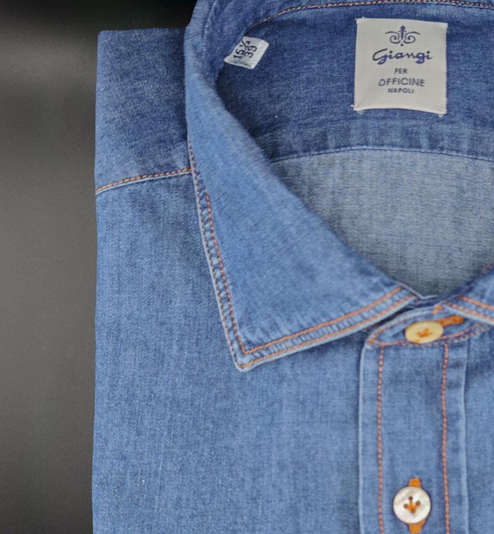 CAMICIA GIANGI X OFFICINE UOMO 9704 01 DENIM MEDIO 9704 01 DENIM MEDIO GIANGI