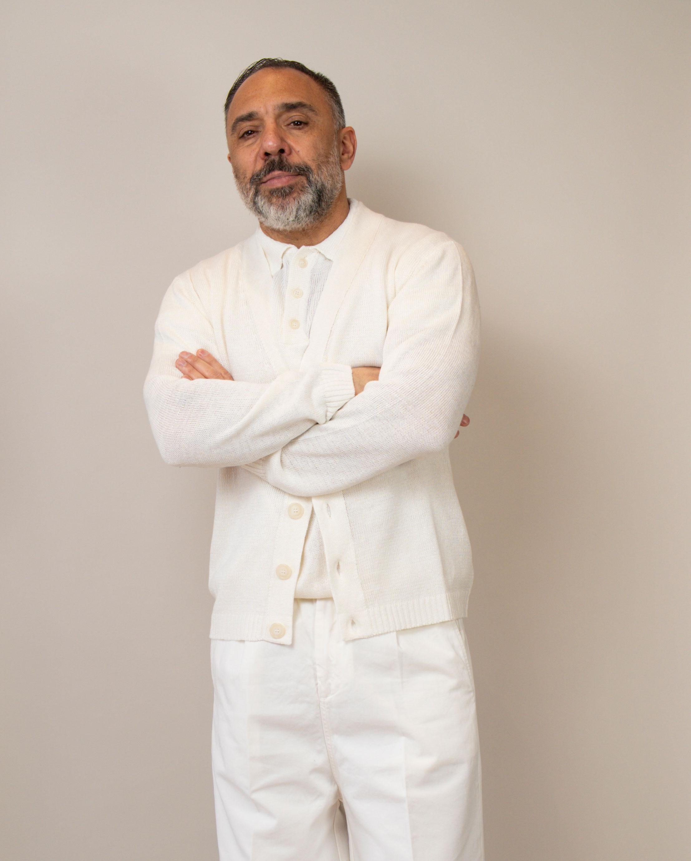 Cardigan Daniele Fiesoli uomo 3080 bianco CARDIGAN 3080 01 DANIELE FIESOLI
